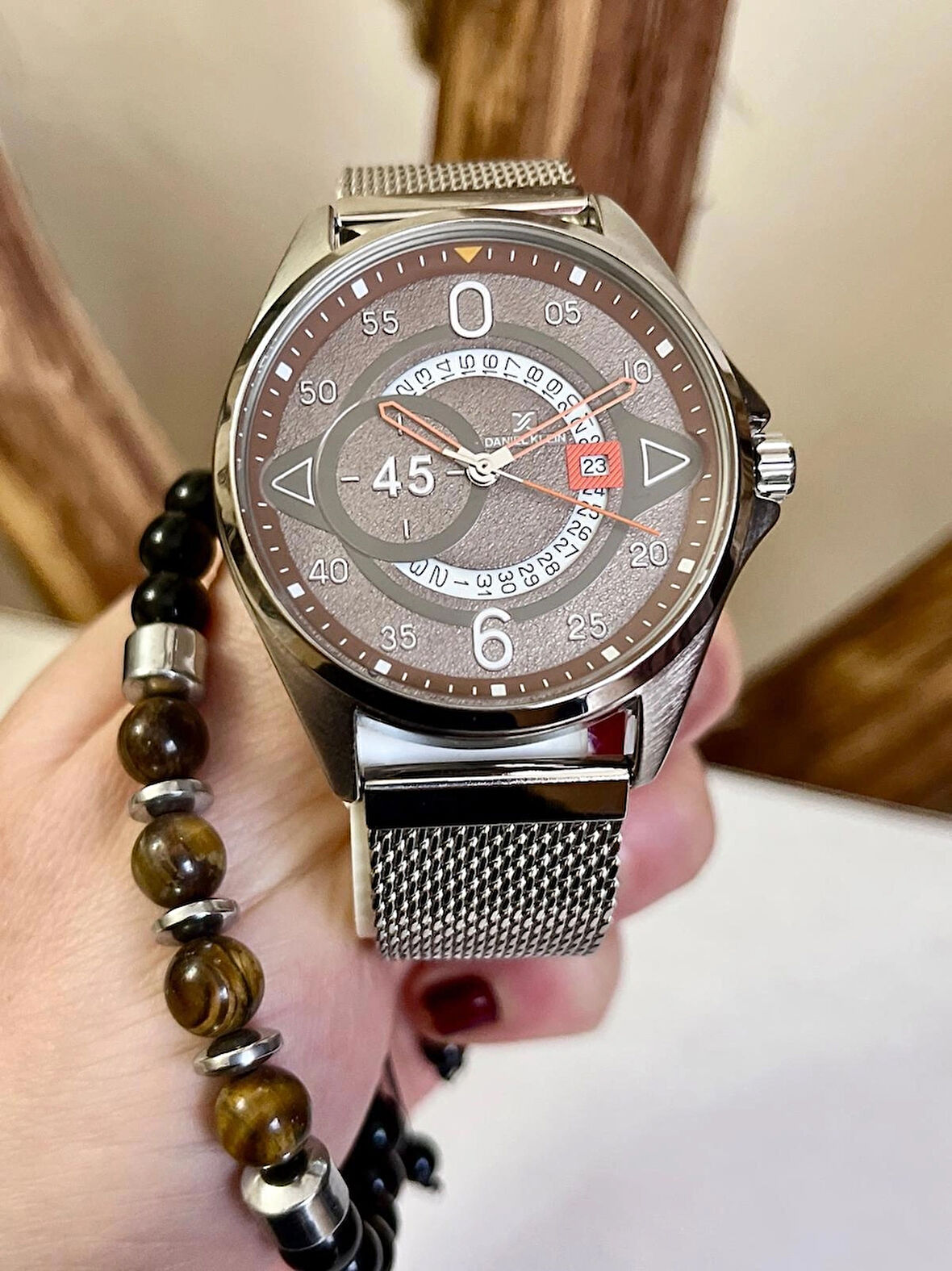 Daniel Klein Silver Hasır Kordon Spor Model Çelik Erkek Kol Saati+Bileklik