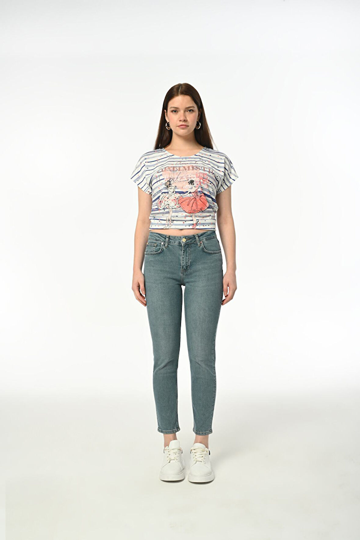 Slim MOM Günlük Kadın Strech Jean Normal Bel Traditional 5 Cep Denim Pantolon 