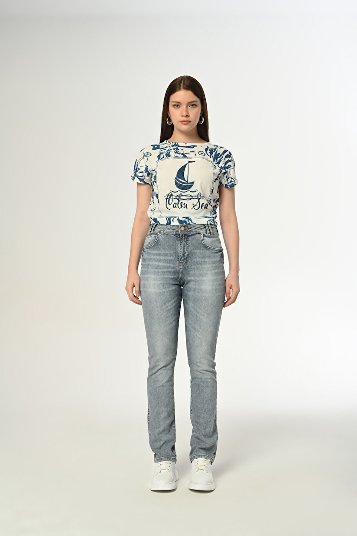 Klasik D272 Günlük Kadın Straight Jean Rigit Normal Bel Comfort 5 Cep Denim Pantolon 