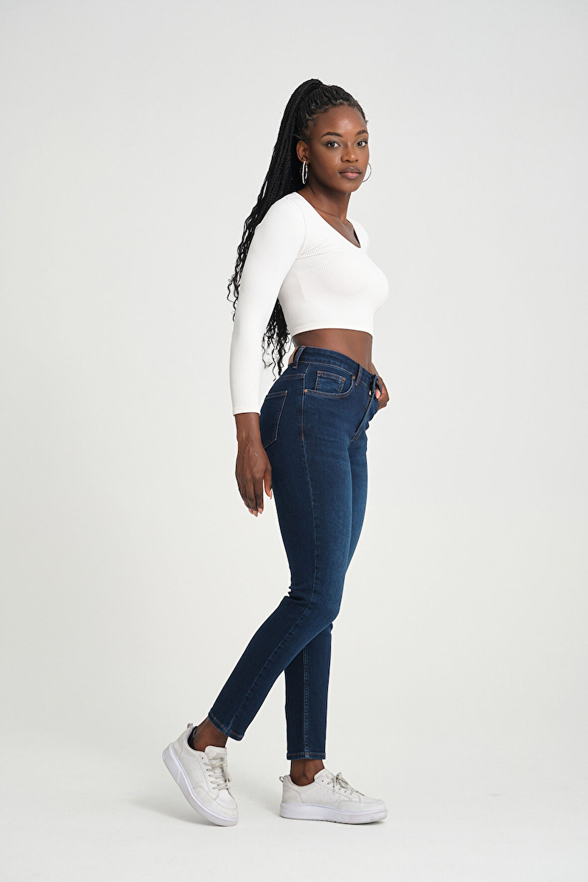 Klasik D294 Günlük Kadın Mom Strech Jean Normal Bel Traditional 5 Cep Denim Pantolon 