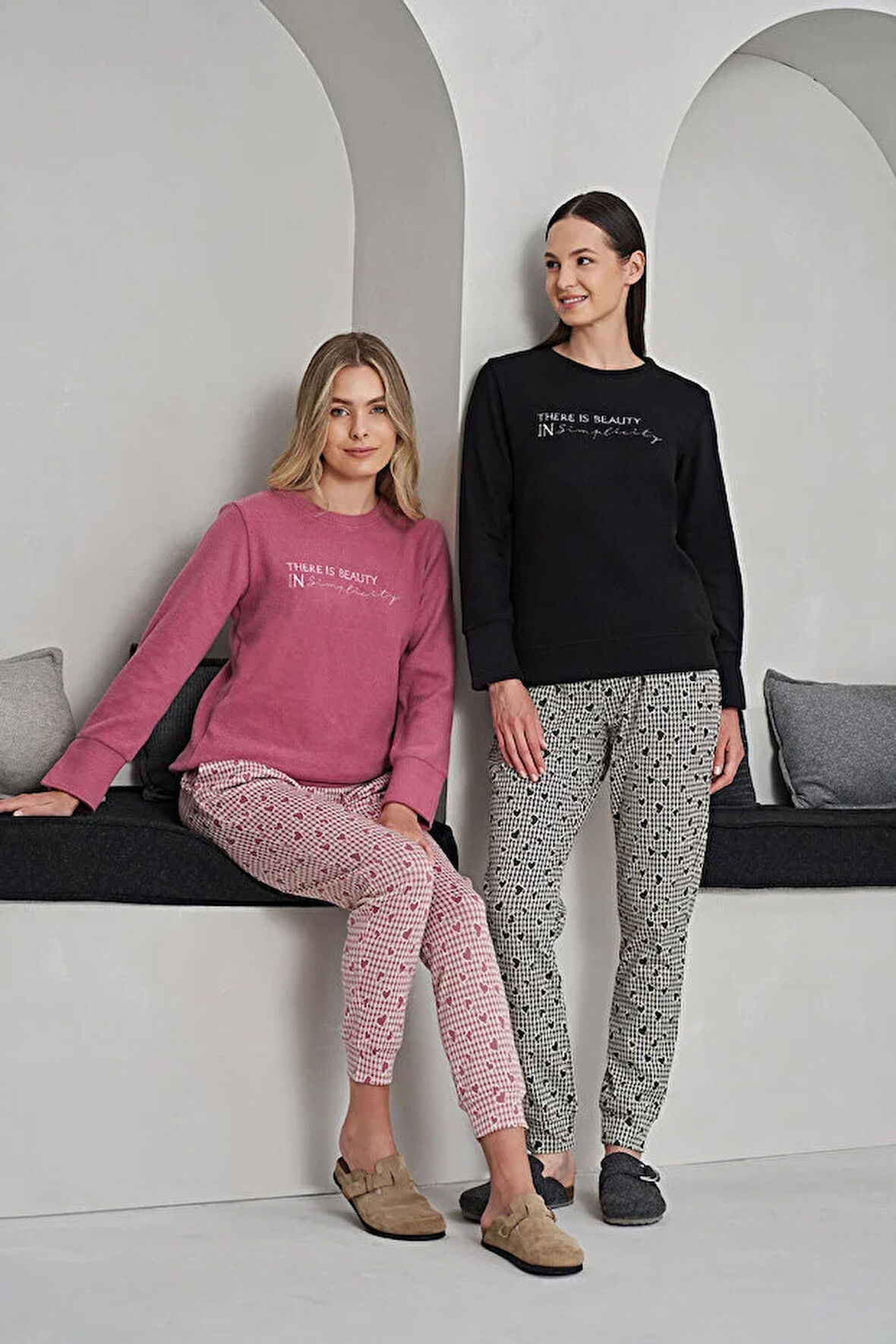 Koyu Pembe Pijama Takımı XL Beden