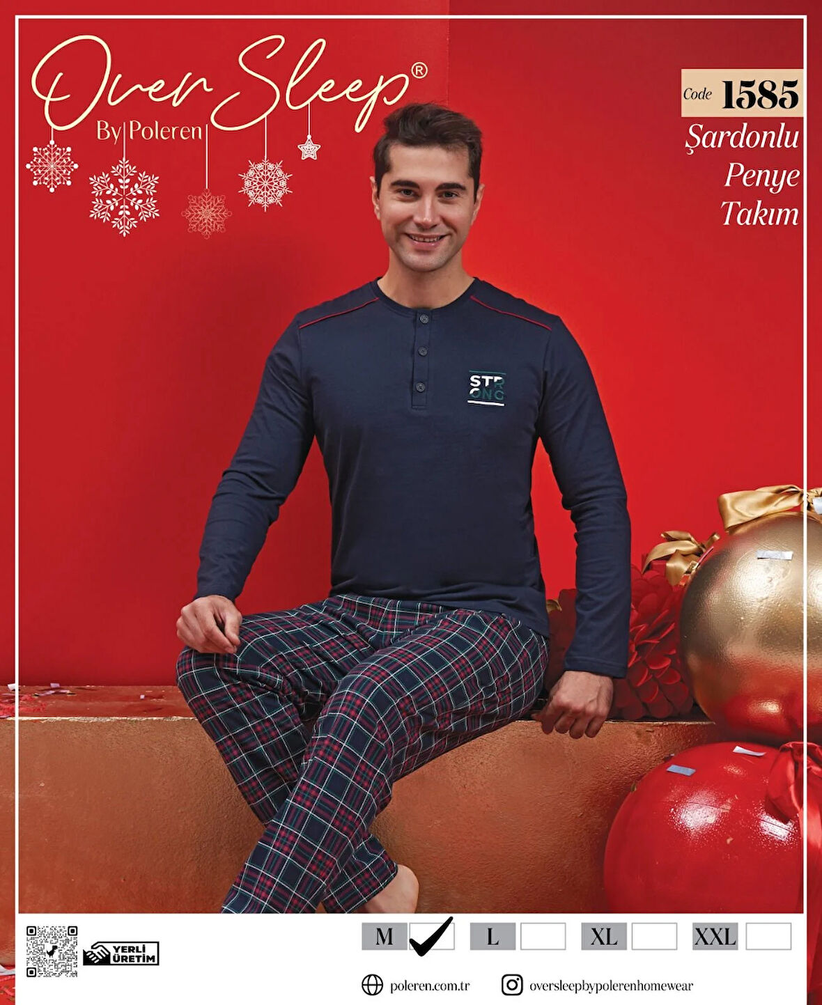 Füme Erkek Pijama Takımı M  Beden