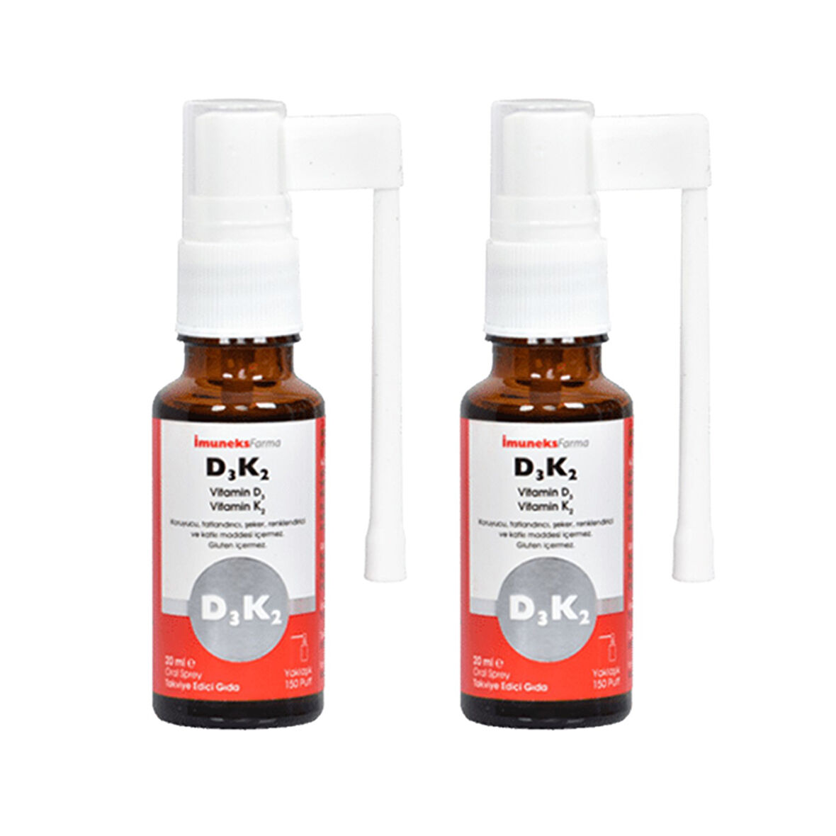 İmuneks Farma D3K2 Sprey Vitamin D3, Vitamin K2 içeren Takviye Edici Gıda 20 ml x 2 Adet