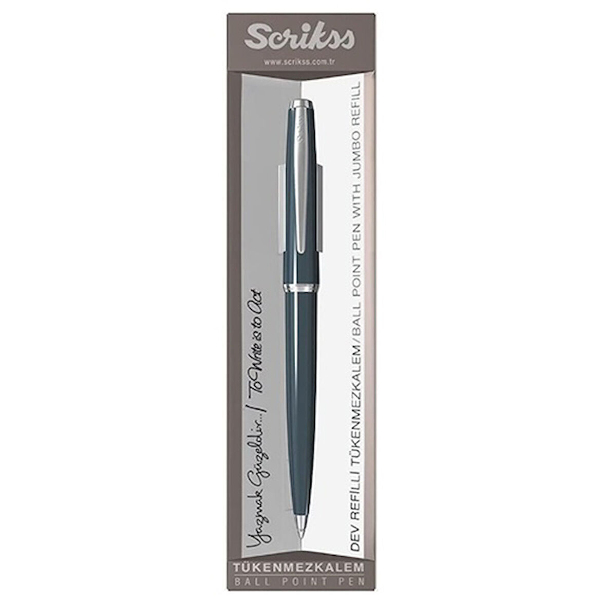 Scrikss Basmalı Tükenmez Kalem Kutulu Dışı Mavi