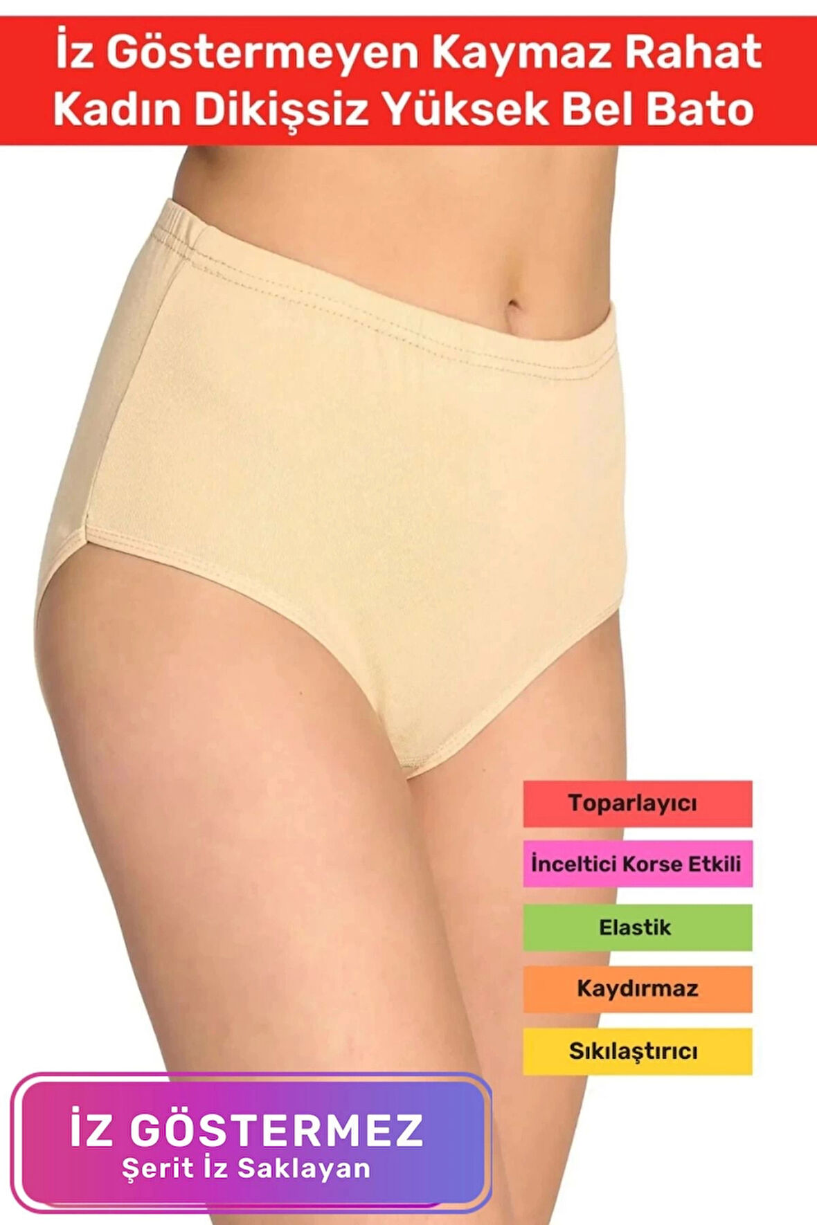 Özel Üretim Lazer Kesim Kaymaz Kadın Sıkılaştırıcı Toparlayıcı İz Göstermeyen Kaymaz Dikişsiz Yüksek Bel Bato