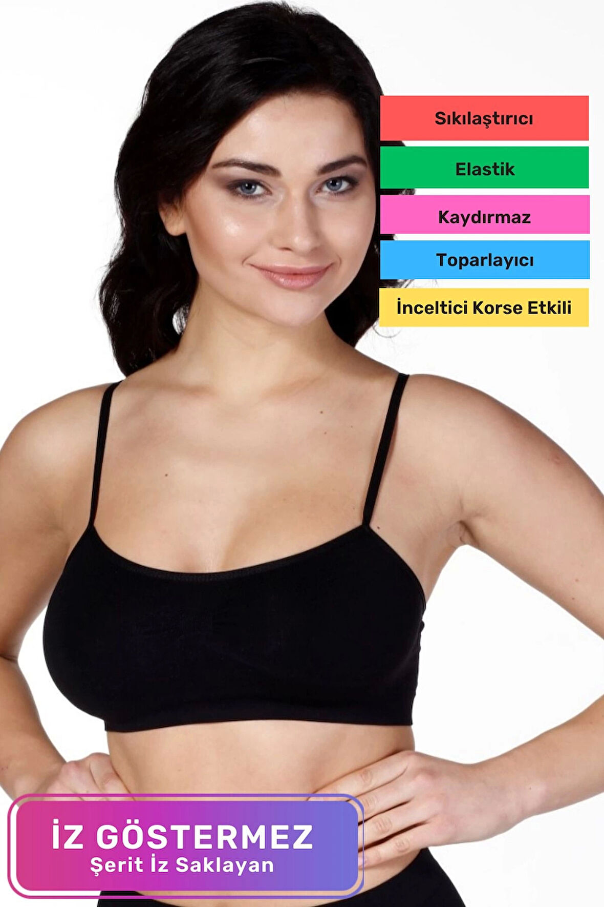 Yeni Sezon Toparlayıcı Nefes Alabilen Kumaş Zarif İç Göstermeyen İnce Askılı Sporcu Kadın Bustiyer