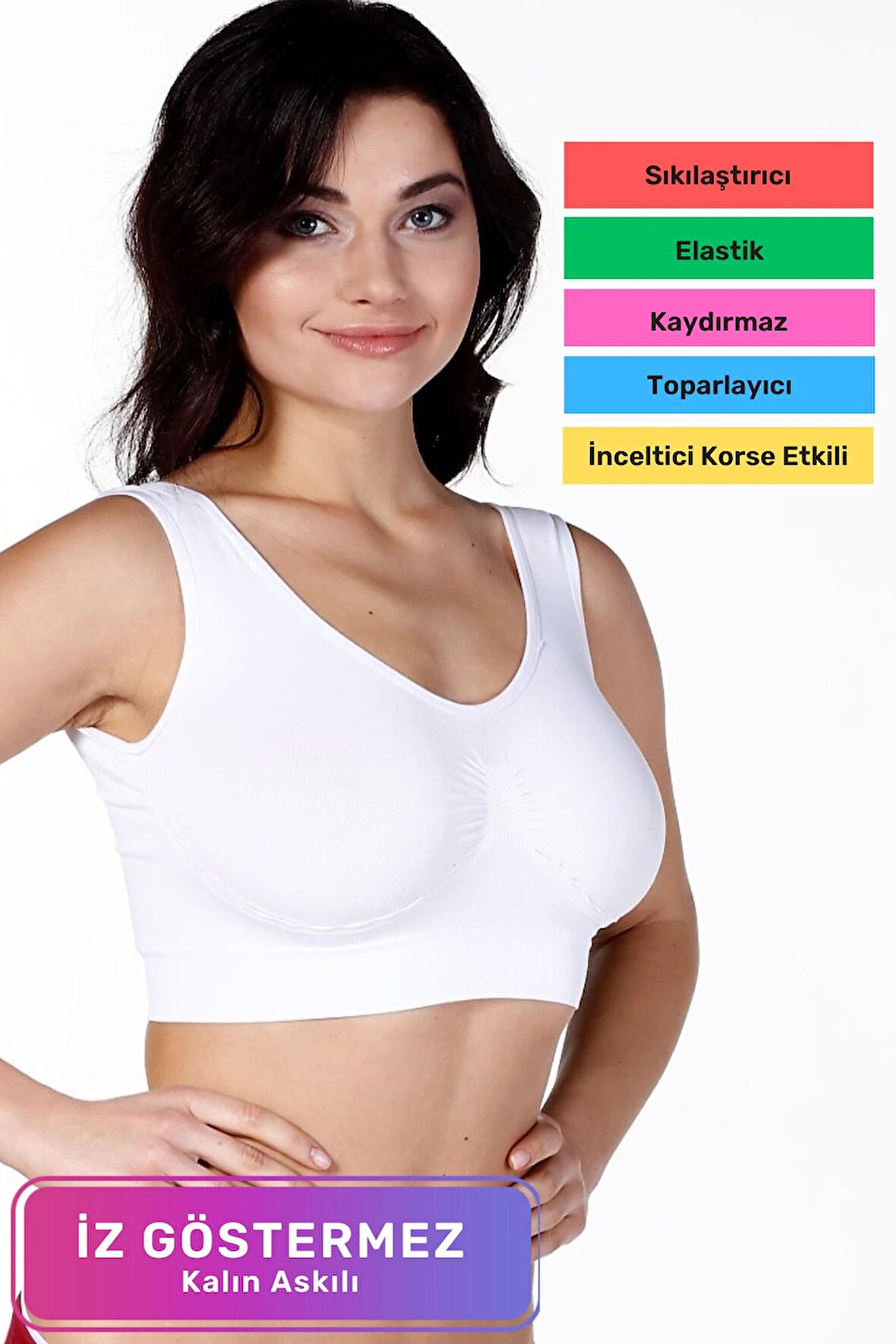 Özel Üretim Günlük Spor Sıkılaştırıcı Toparlayıcı Şekillendirici Kadın Kalın Askılı Pedsiz Rahat Dikişsiz Büstiyer