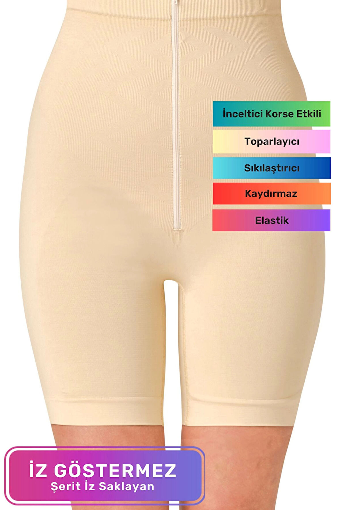 Doğum Sonrası Şekillendirici İz Göstermeyen Sıkılaştırıcı Kadın Fermuarlı Toparlayıcı Klasik Korse