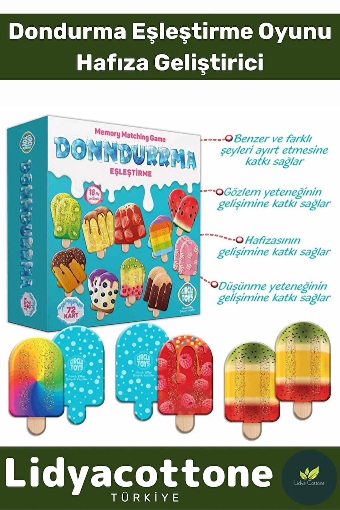 Premium Algıyı Yükselten Eğlendiren Çocuk El Göz Koordinasyonu Dondurma Hafıza Eşleştirme Oyunu