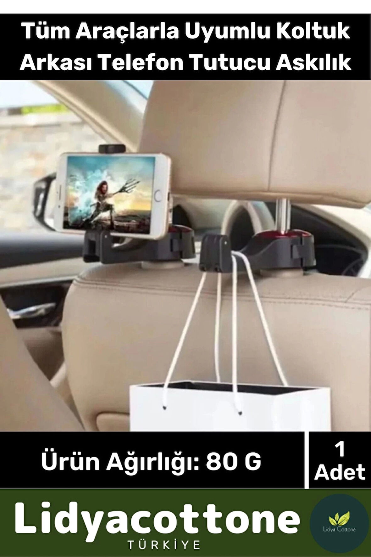 Oto Koltuk Arkası Telefon Tutucu Askılık Tablet Tutucu Organizer Askılıklı