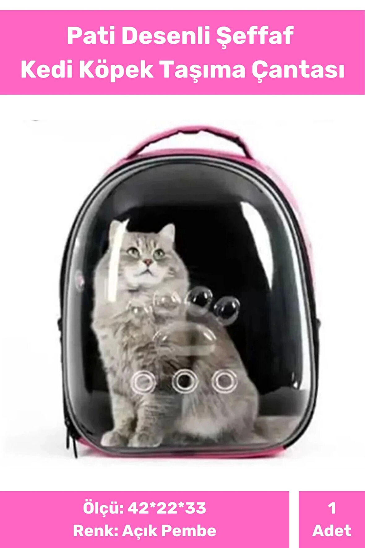 Kedi Taşıma Çantası Geniş Fermuarlı Hava Alabilen Fileli El Ve Sırt Çantası
