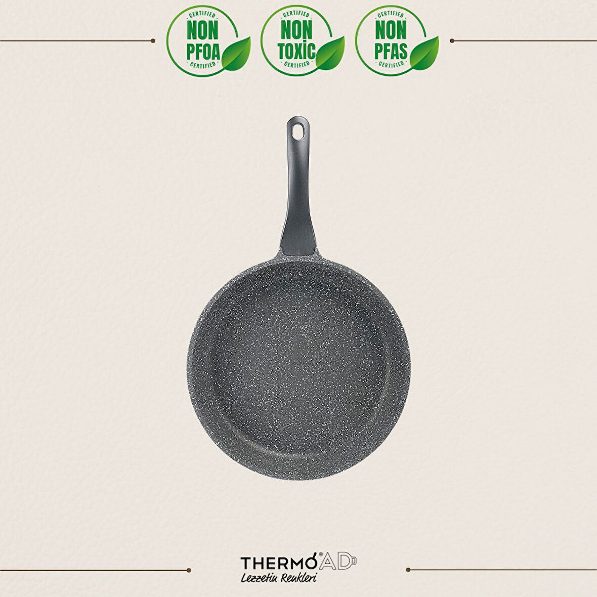 ThermoAD | Tava | 24 cm | Granit Kaplama | Gri