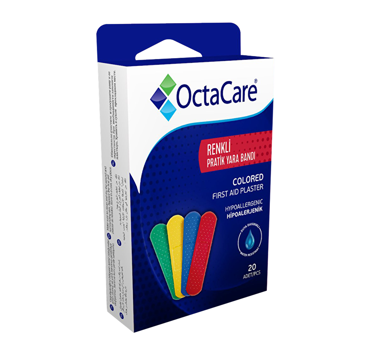 Octacare Renkli Yarabandı 1 Paket 20'li 