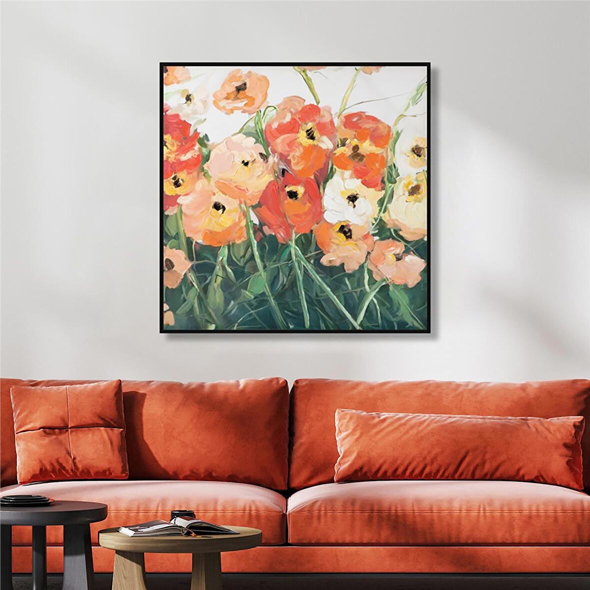 Yağlı Boya Dokulu Tablo Modern Gelincikler U02011