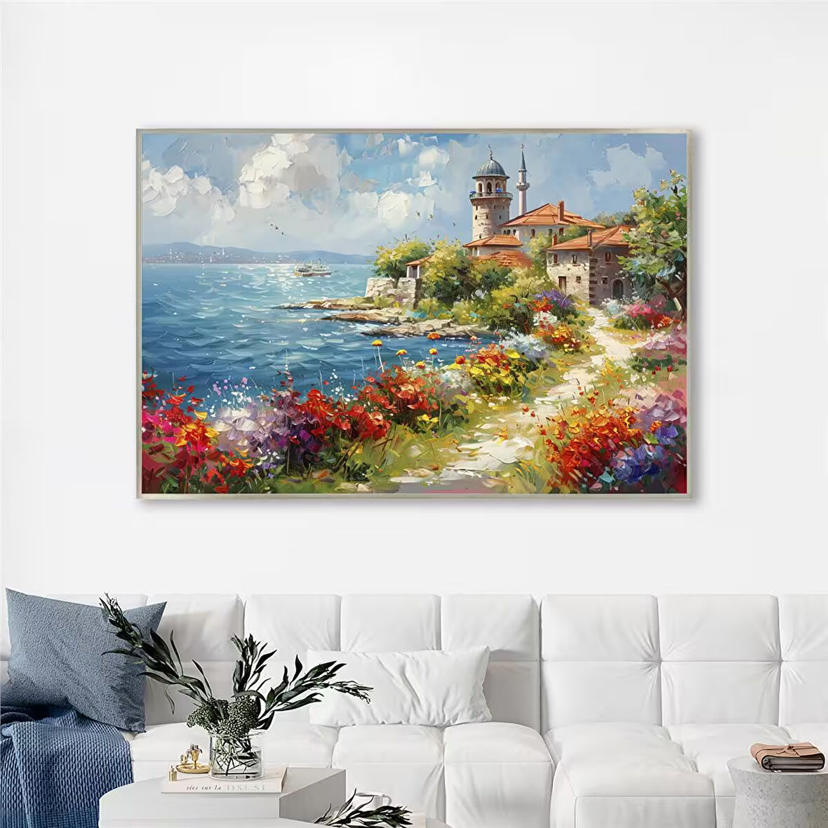 Yağlı Boya Dokulu Tablo Modern İstanbul Manzarası U06023