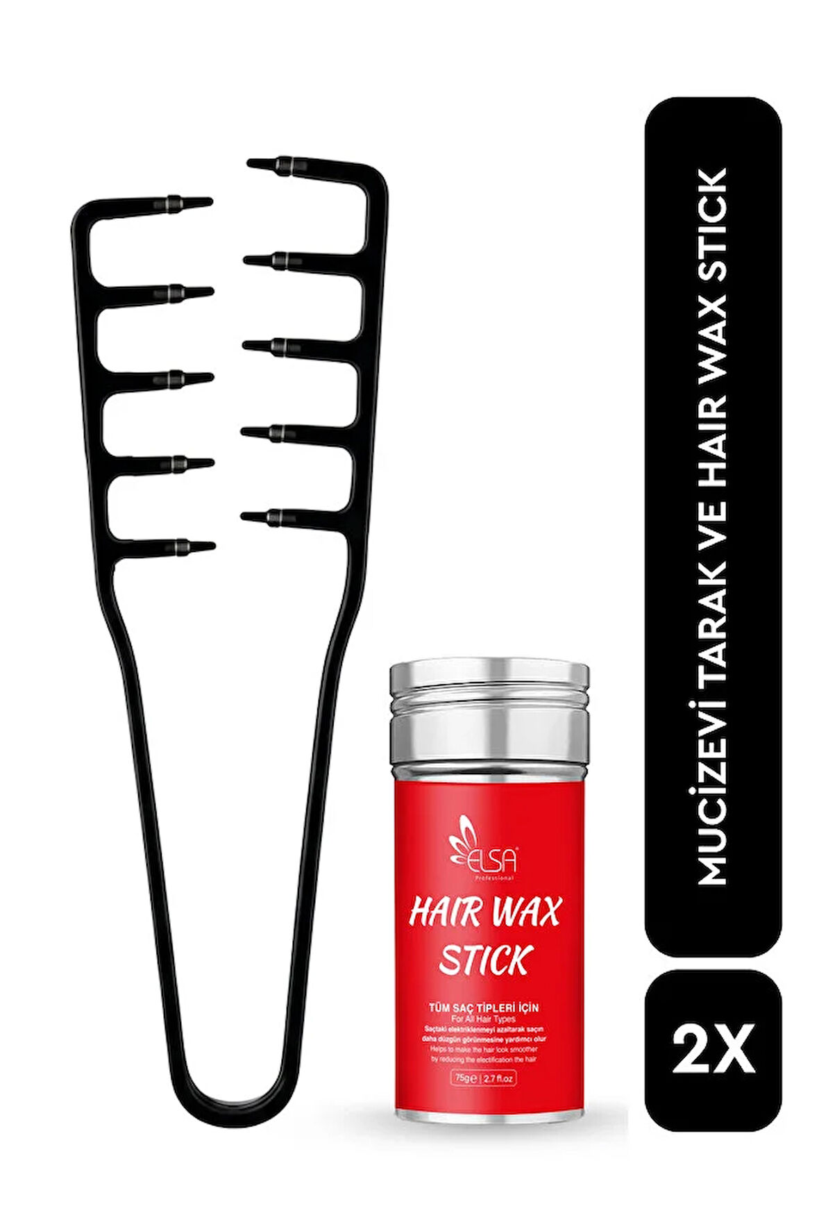 Professional Mucizevi Tarak ve Hair Stick Wax İkili Set