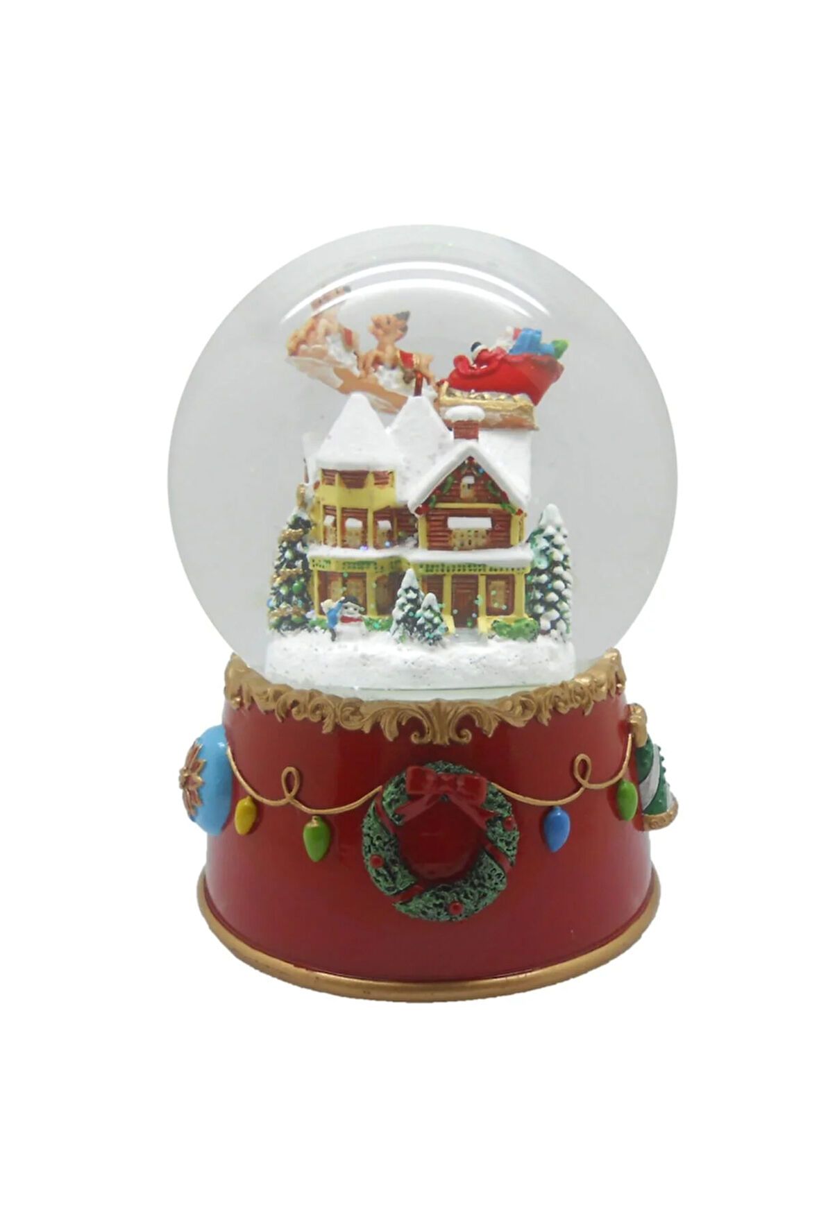 Karaca Home New Year Yılbaşı House And Santa Müzikli Kar Küresi