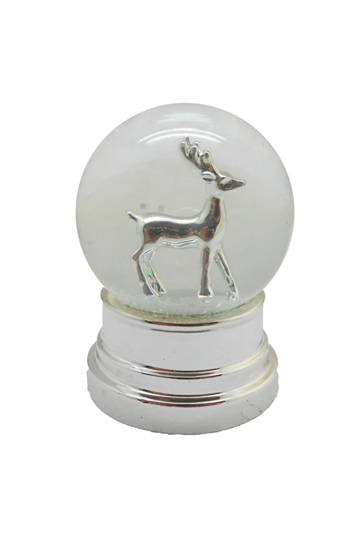 Karaca Home New Year Yılbaşı Reindeer Kar Küresi Gümüş