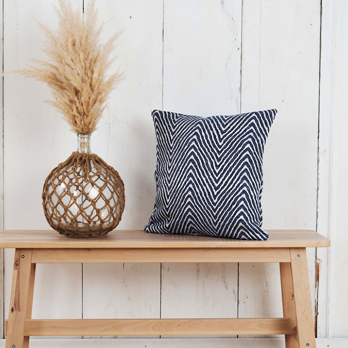 Karaca Home Savana Mavi Jakar Kırlent 45 cm x 45 cm