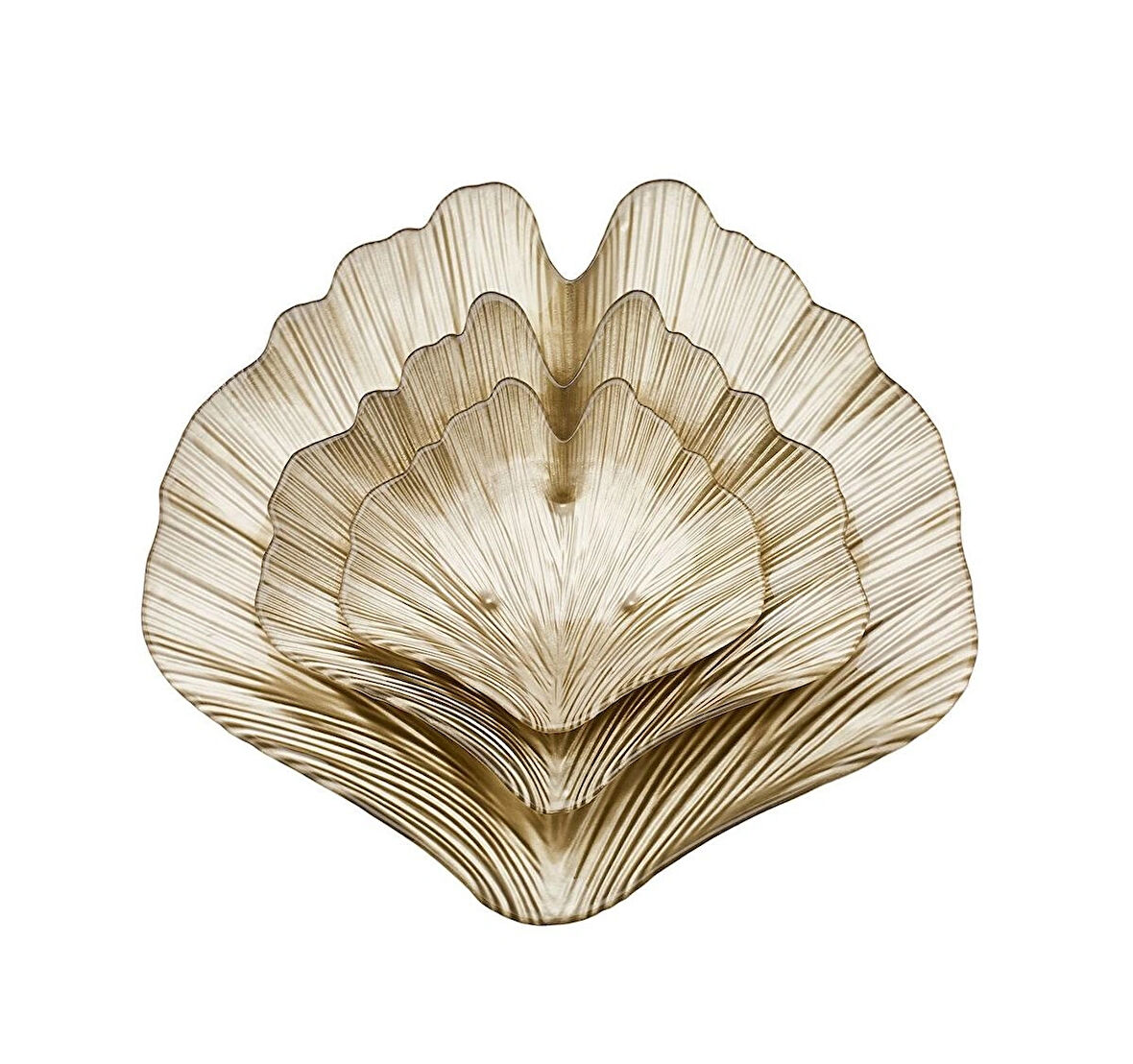 Ginko Gold 3 lü Dekoratif Tabak Seti