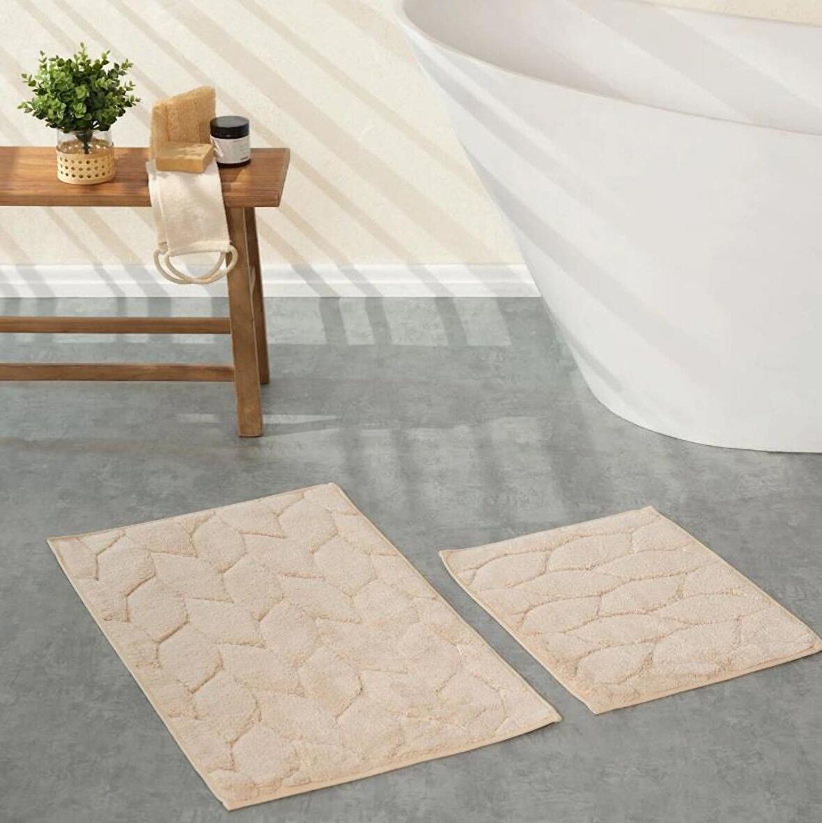 Karaca Home Paspas Set 50x80+50x40 Elegant Vizon