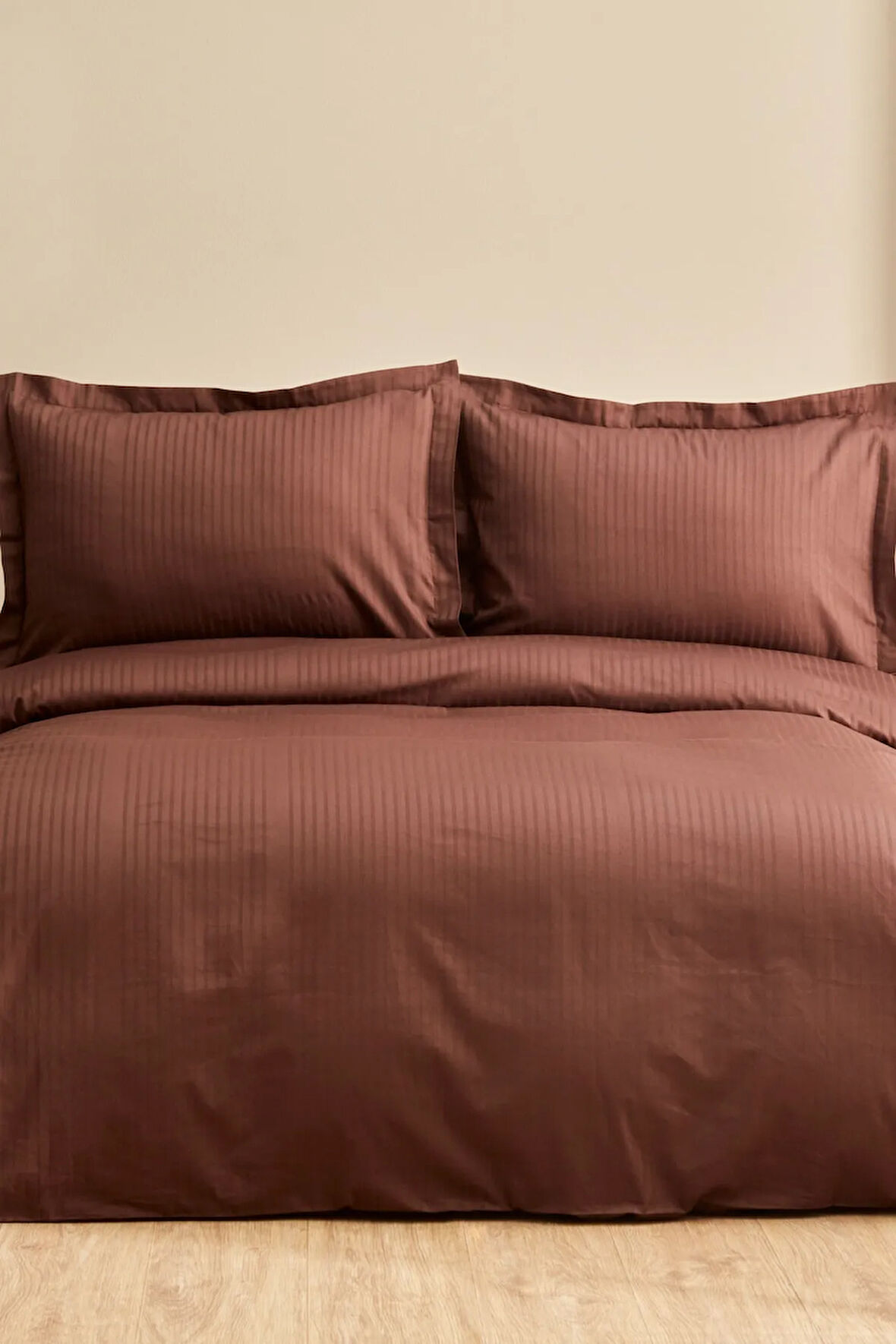 Karaca Home Uniq %100 Pamuk Tek Kişilik Saten Nevresim Takımı Kahverengi