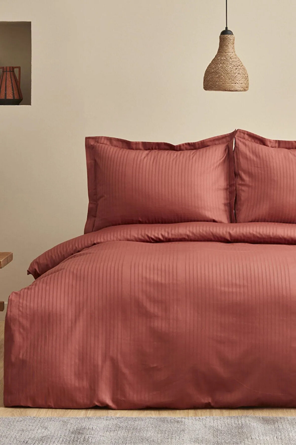 Karaca Home Uniq %100 Pamuk Saten Çift Kişilik Nevresim Takımı Terracota