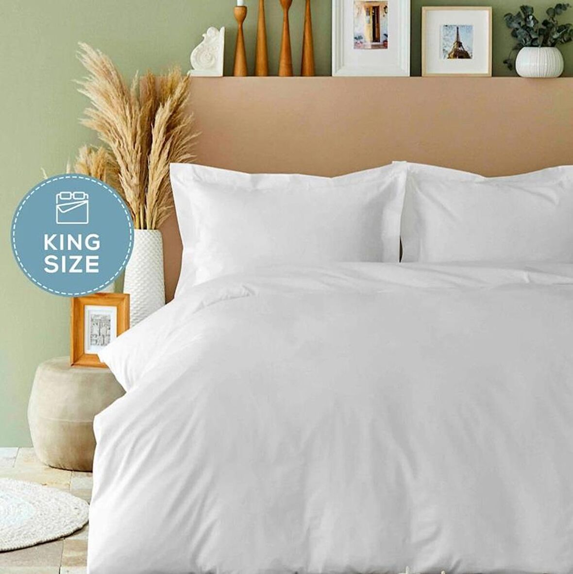 Karaca Home Back To Basıc Beyaz Çift Kişilik %100 Pamuk King Size Nevresim Takımı