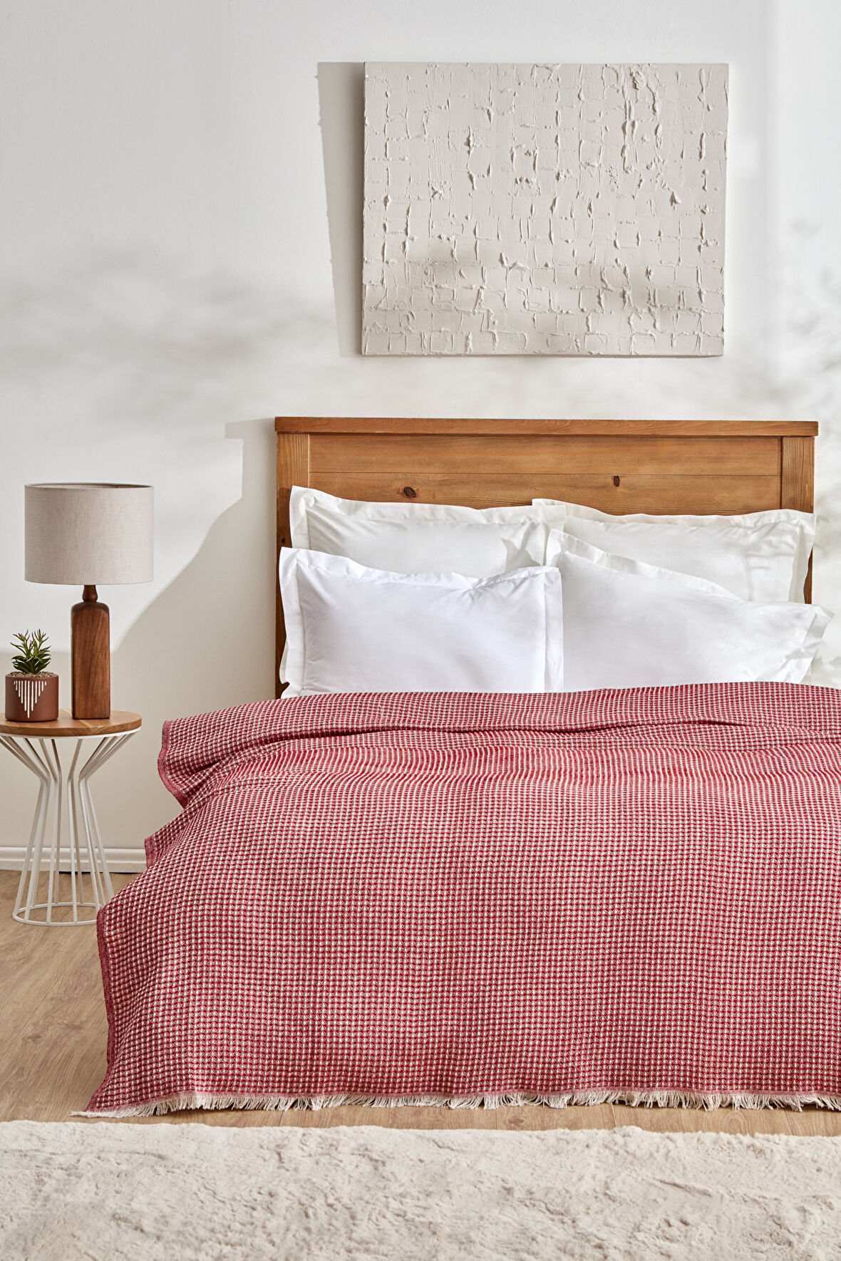 Karaca Home Flow Çift Kişilik Waffle Pike 200x230 Cm Kırmızı