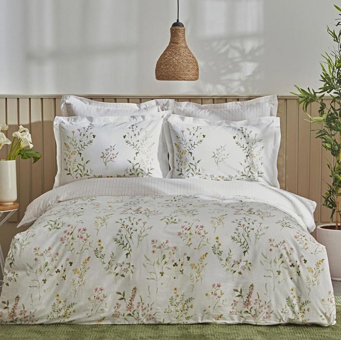 Karaca Home Sera Yeşil %100 Pamuk Tek Kişilik Nevresim Takımı