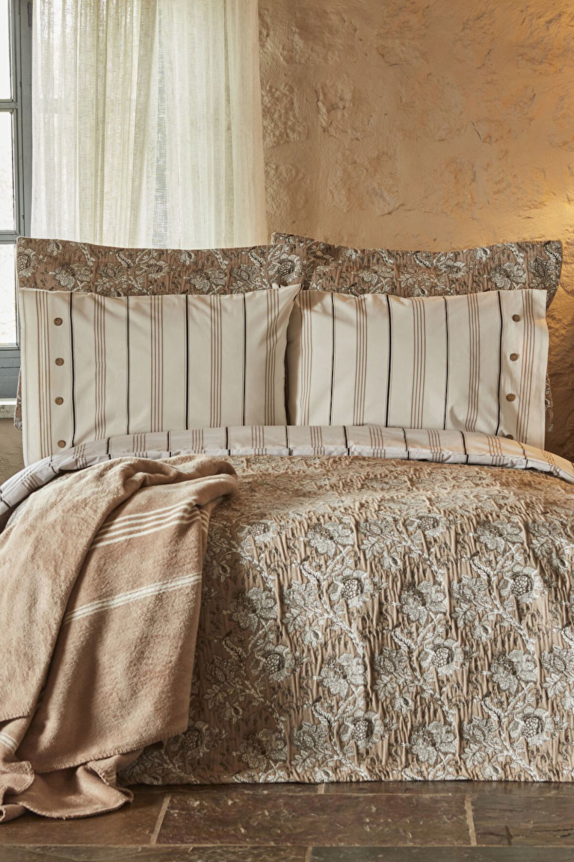 Narle Çift Kişilik Winter Set Bej