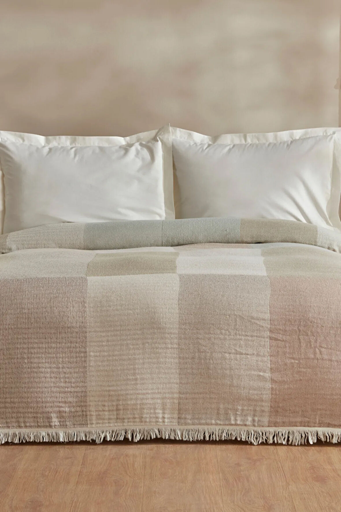 Karaca Home Cube %100 Pamuk Çift Kişilik Müslin Pike Bej 