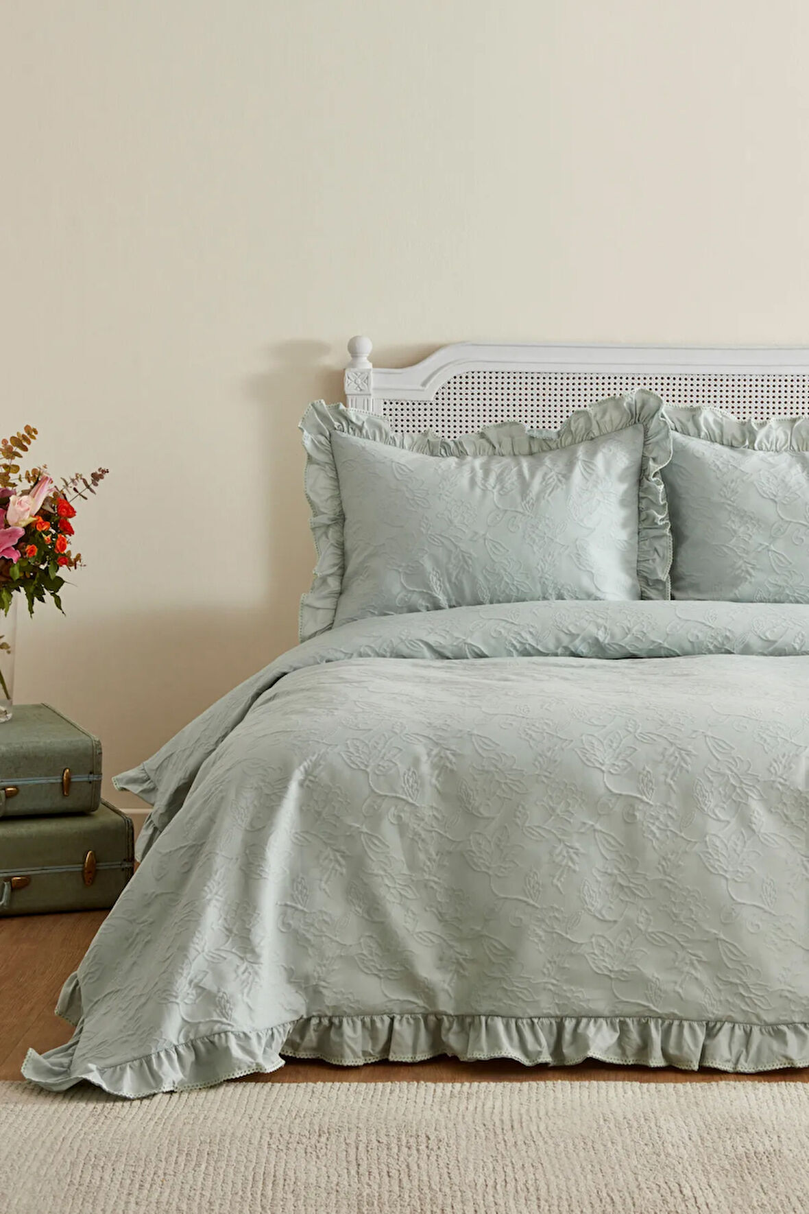 Karaca Home White Collection Tyra Çift Kişilik Yatak Örtüsü Adaçayı