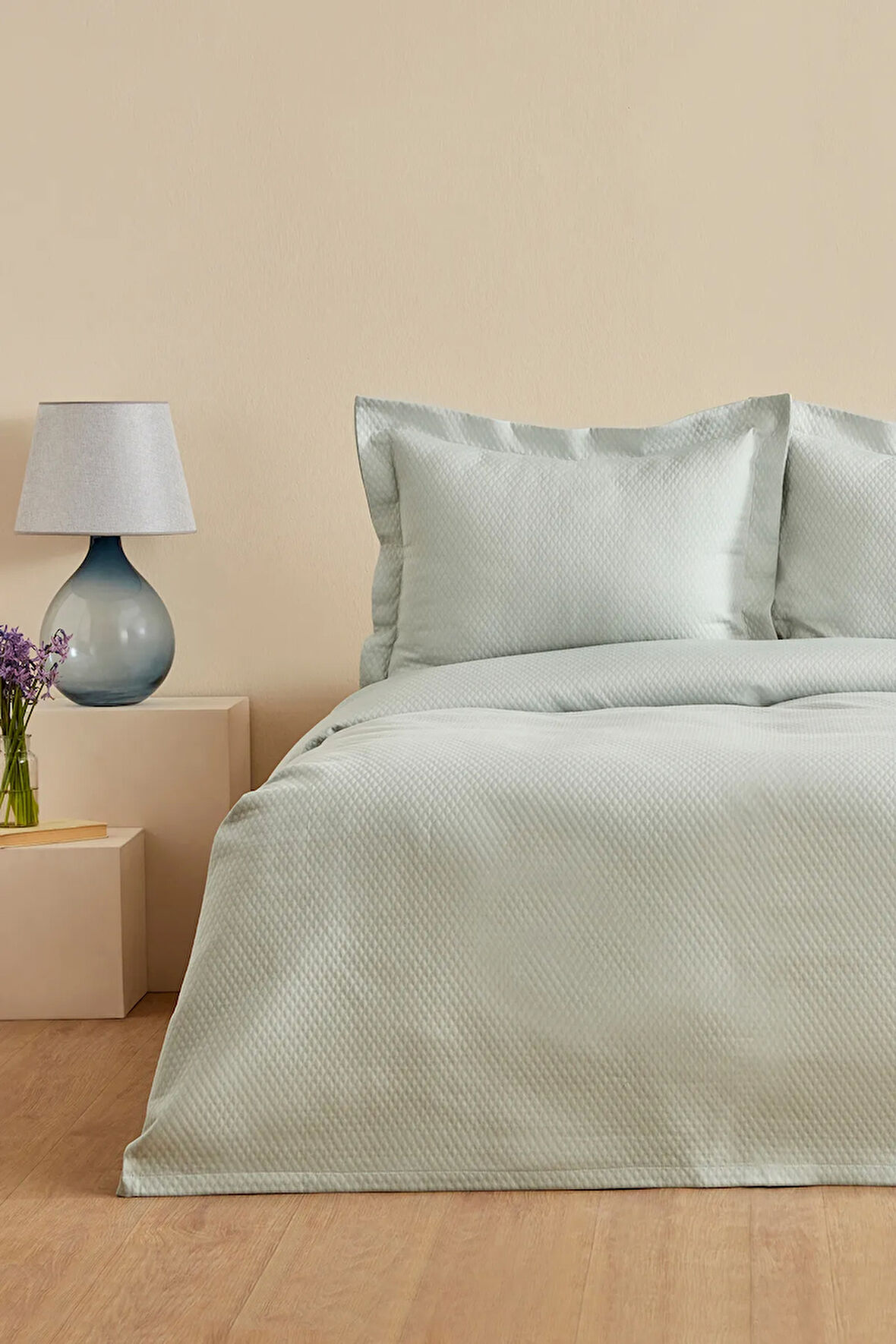 Karaca Home White Coll Renessa Çift Kişilik Yatak Örtüsü Adaçayı