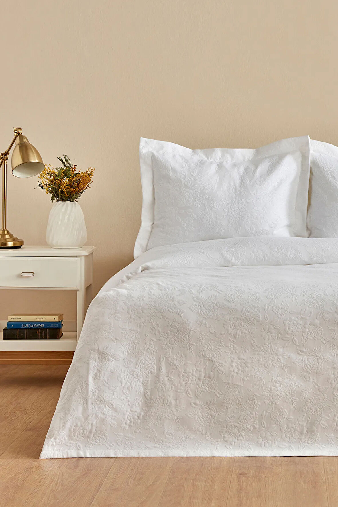 Karaca Home White Collection Verda %100 Pamuk Çift Kişilik Yatak Örtüsü 