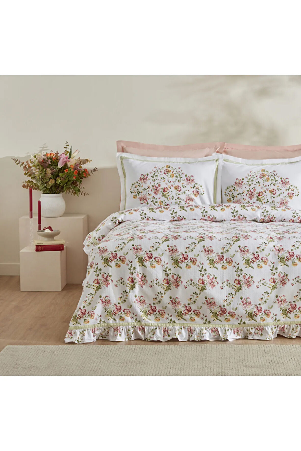 Karaca Home Emilie %100 Pamuk Çift Kişilik Pike Takımı Pembe