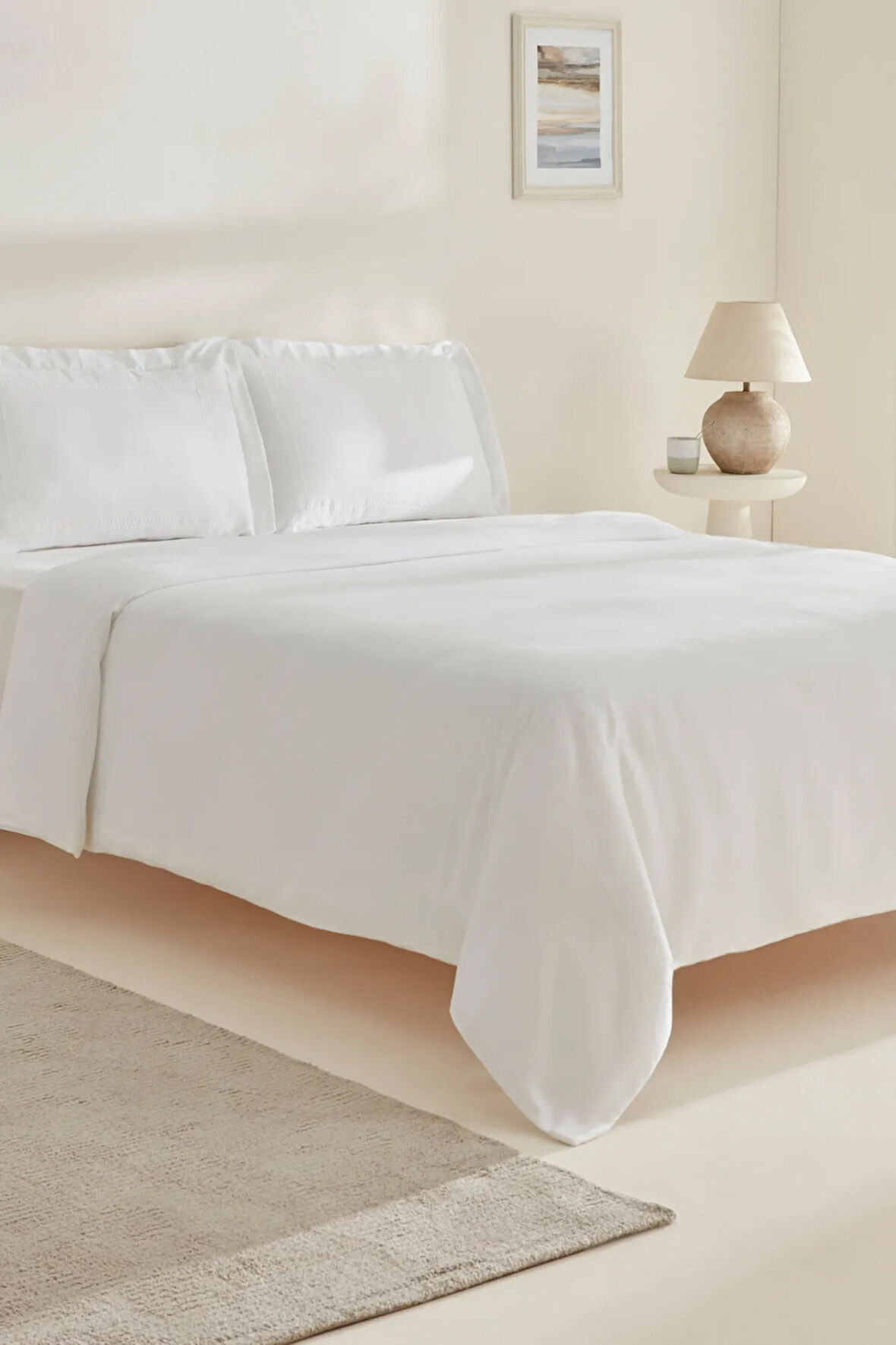 Karaca Home White Collection Felves %100 Pamuk King Size Nevresim Takımı Beyaz