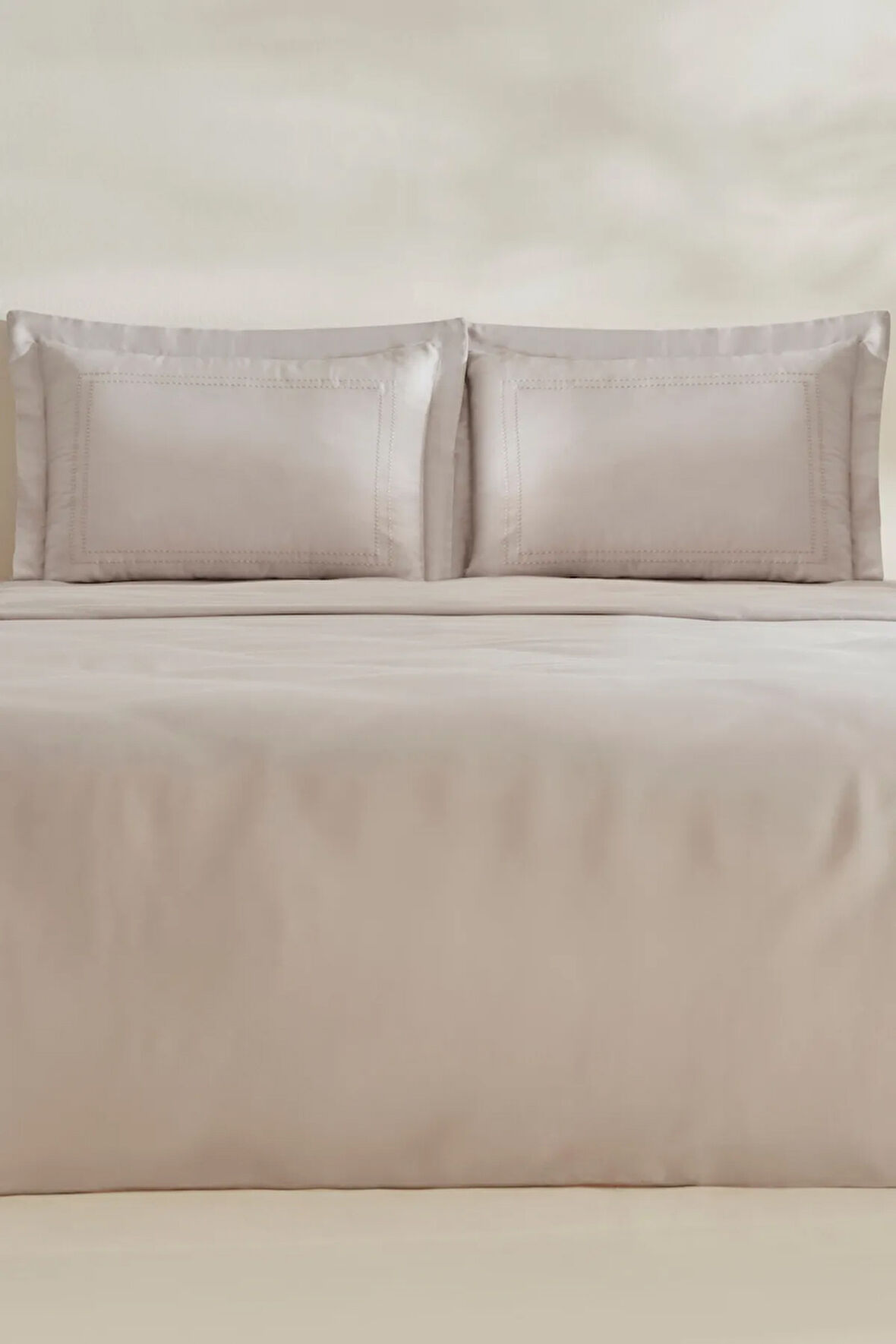 Karaca Home White Collection Felves %100 Pamuk King Size Nevresim Takımı Açık Gri