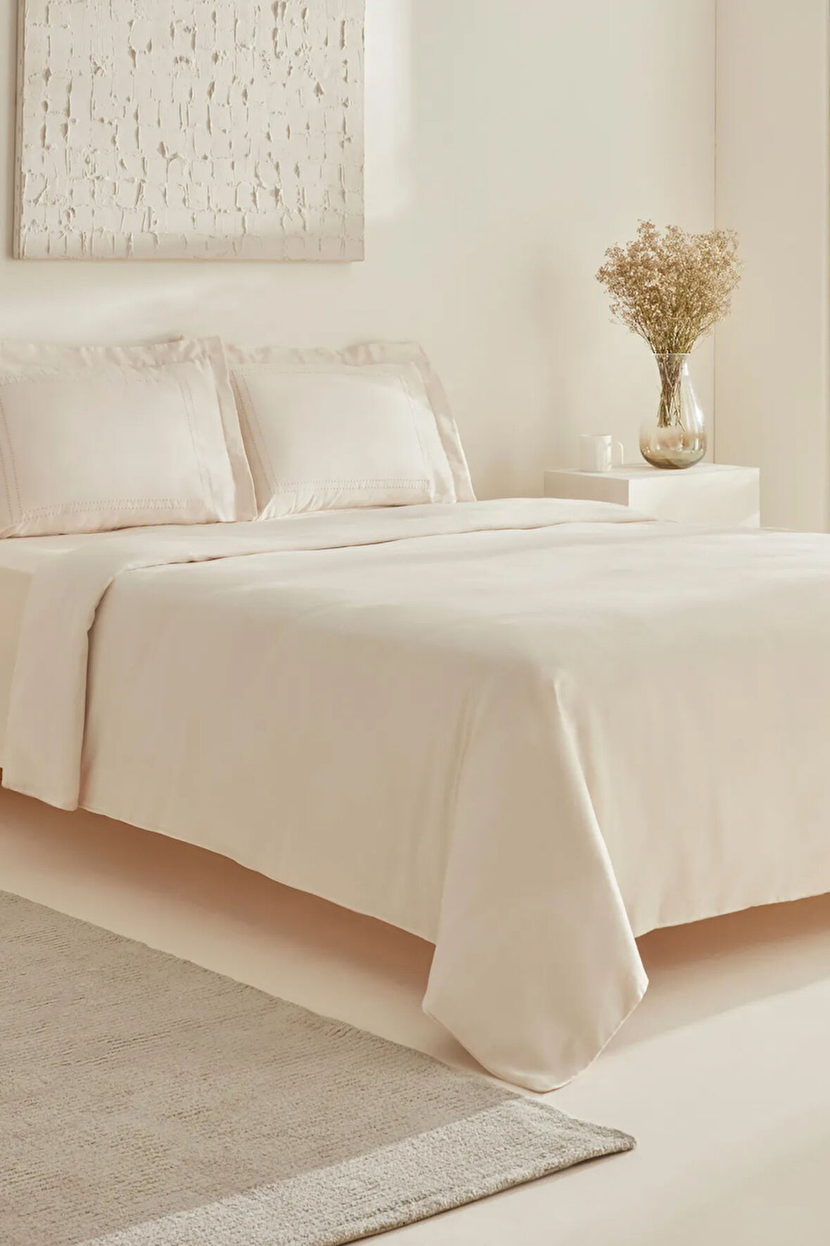 Karaca Home White Collection Felves %100 Pamuk King Size Nevresim Takımı Bej