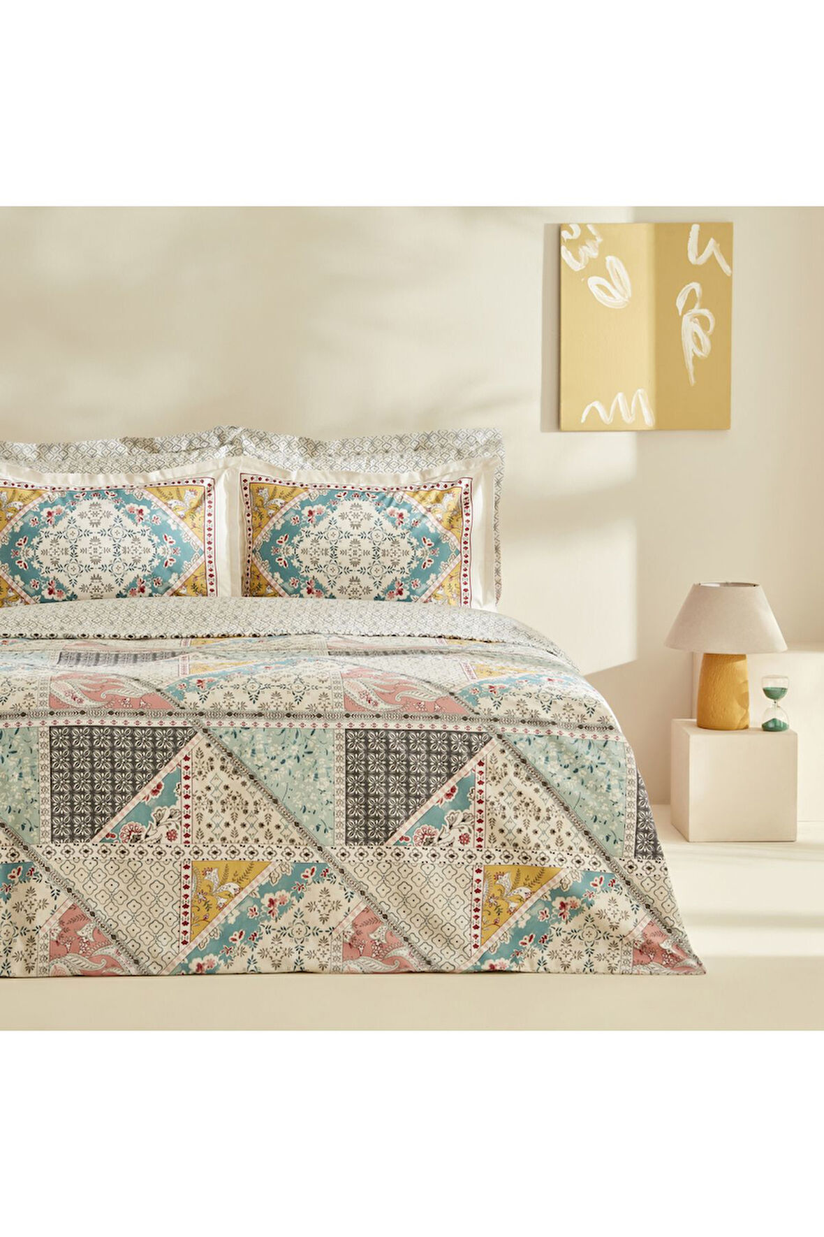 Edella %100 Pamuk Çift Kişilik Nevresim Takımı Multicolor