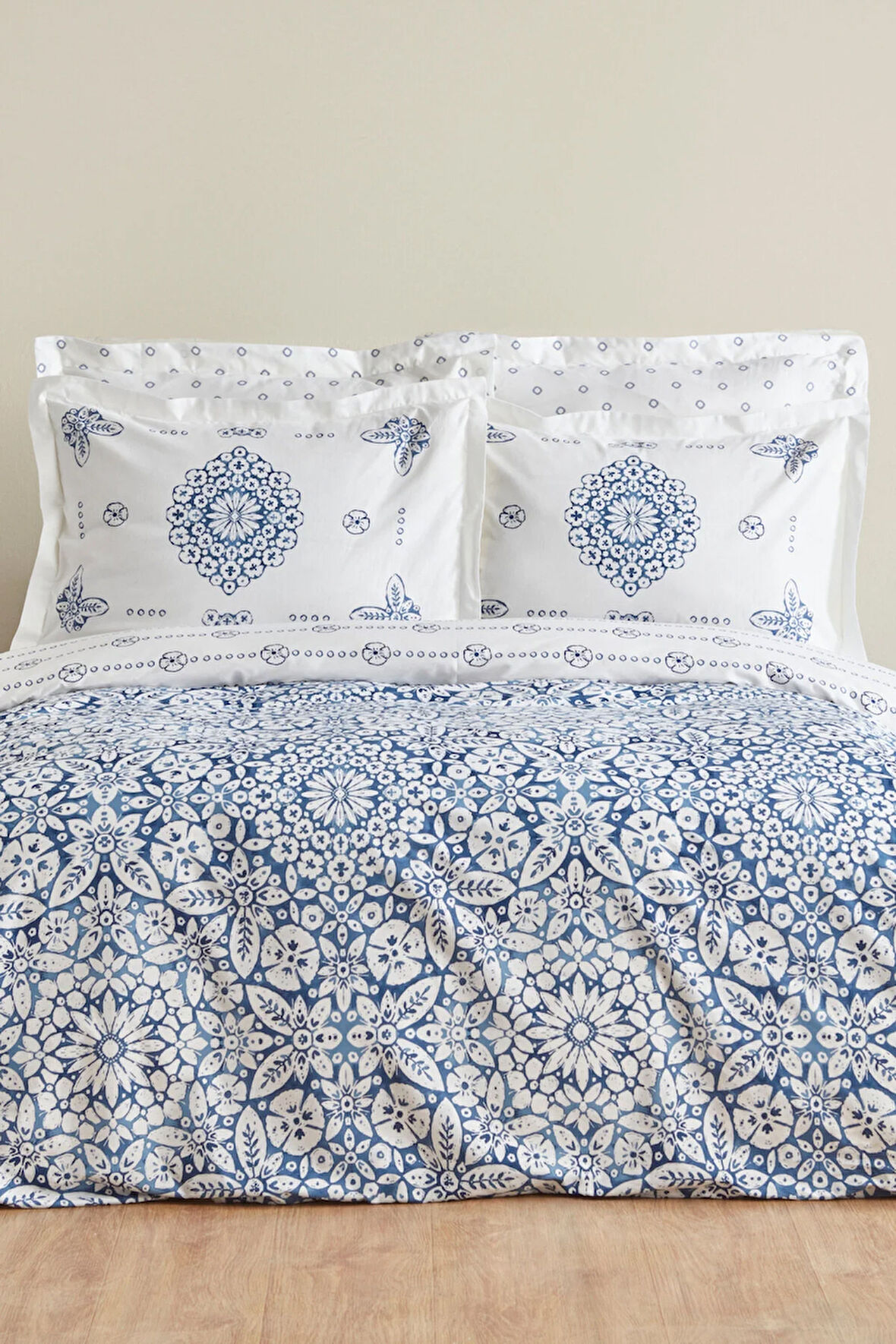 Karaca Home Ida Mavi %100 Pamuk Tek Kişilik Nevresim Takımı