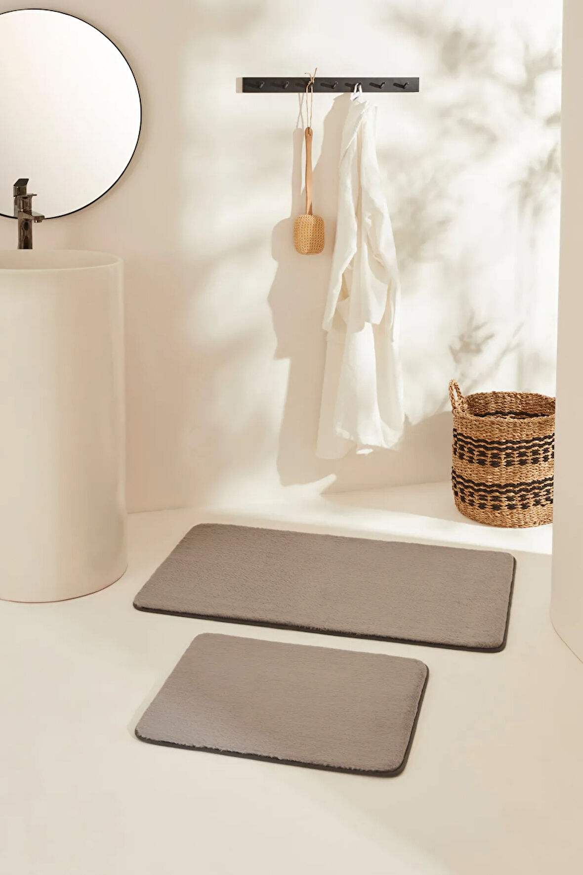 Karaca Home Feather 2'li Banyo Paspası Antrasit