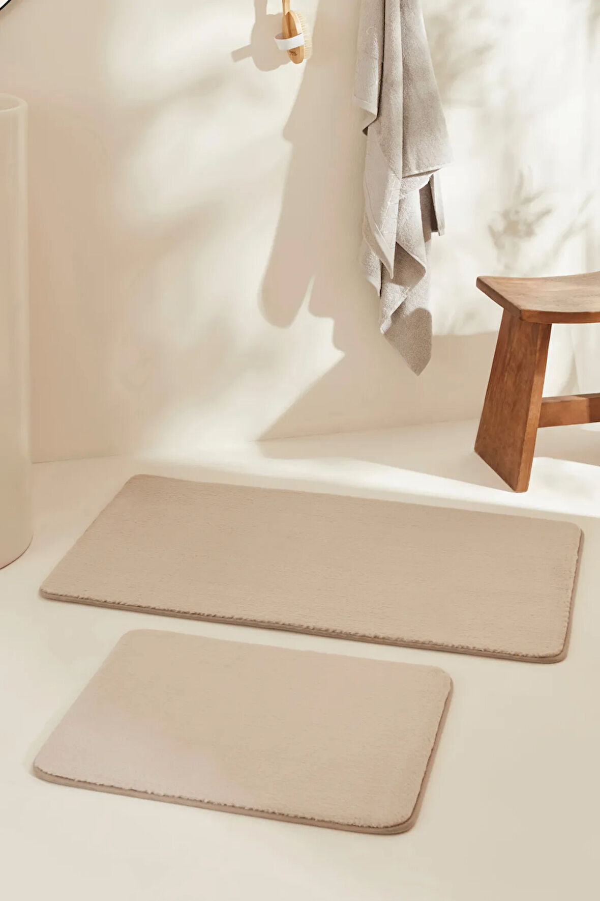 Karaca Home Feather 2'li Banyo Paspası Bej
