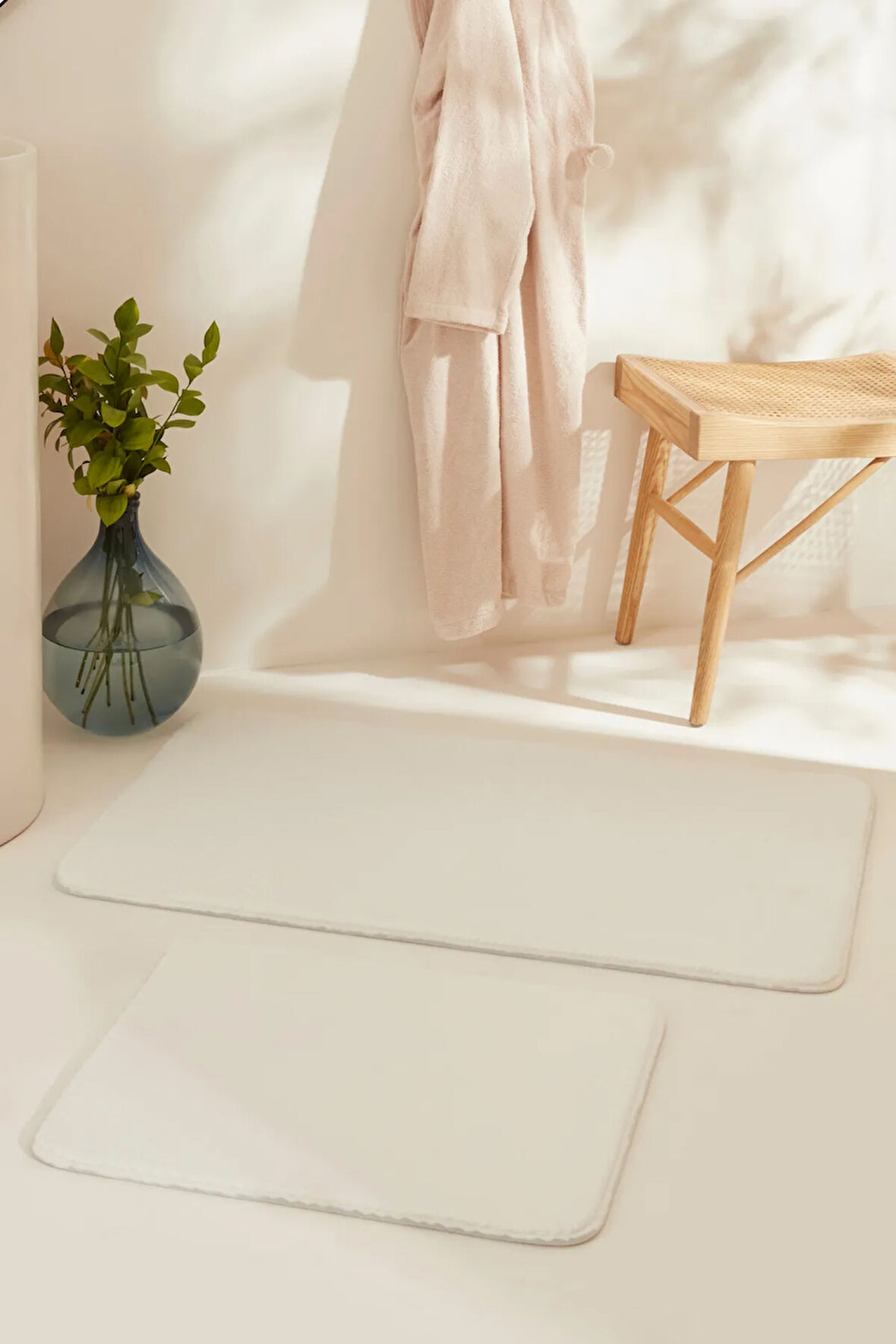 Karaca Home Feather 2'li Banyo Paspası Beyaz