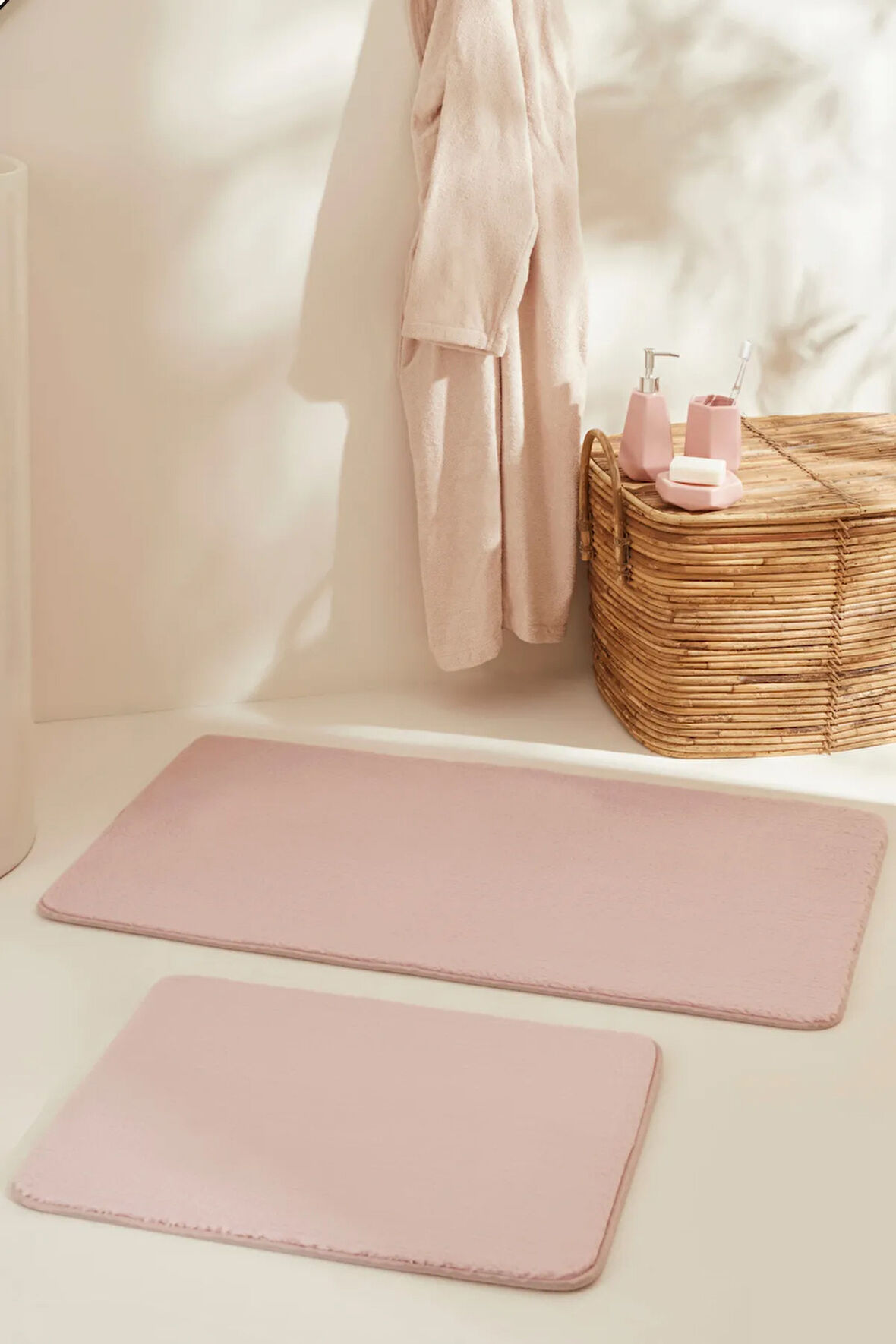 Karaca Home Feather 2'li Banyo Paspası Pudra