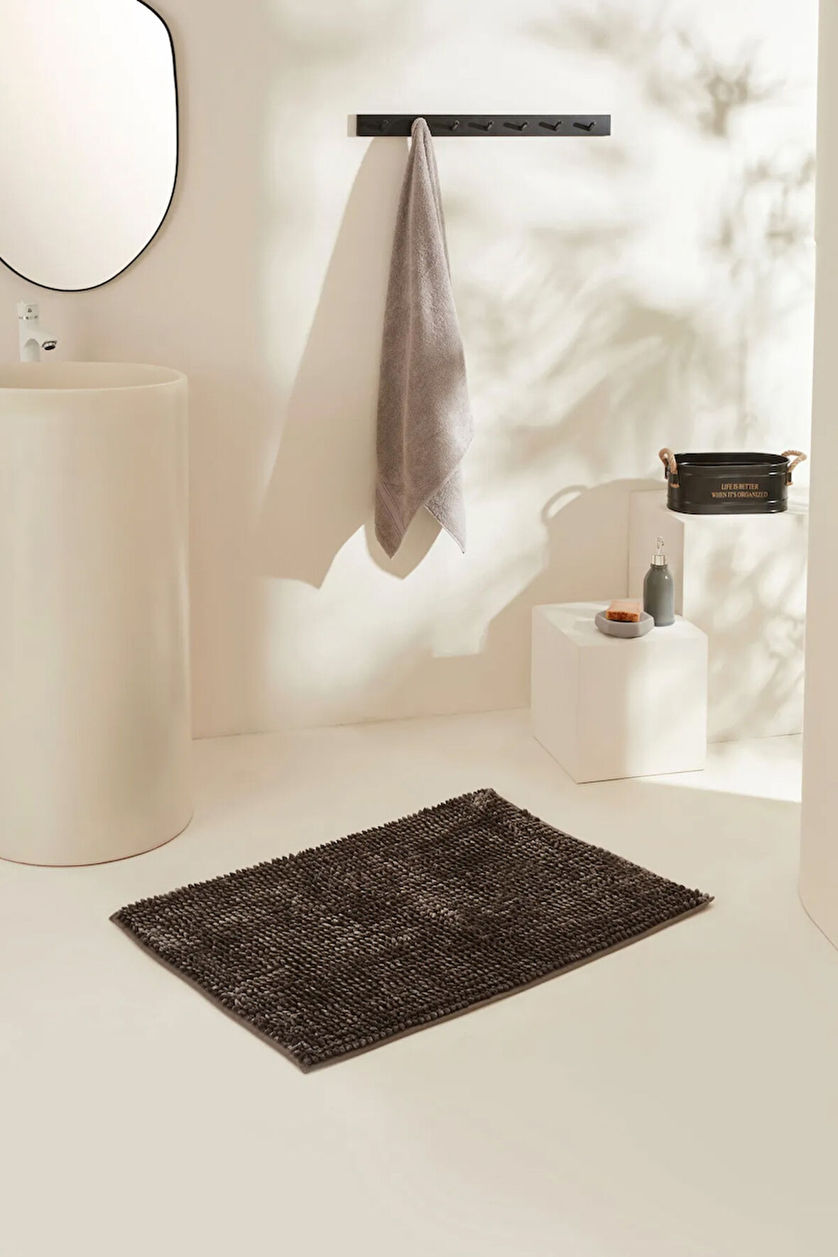 Karaca Home Jules Makarna Banyo Paspası Antrasit 60x90 cm