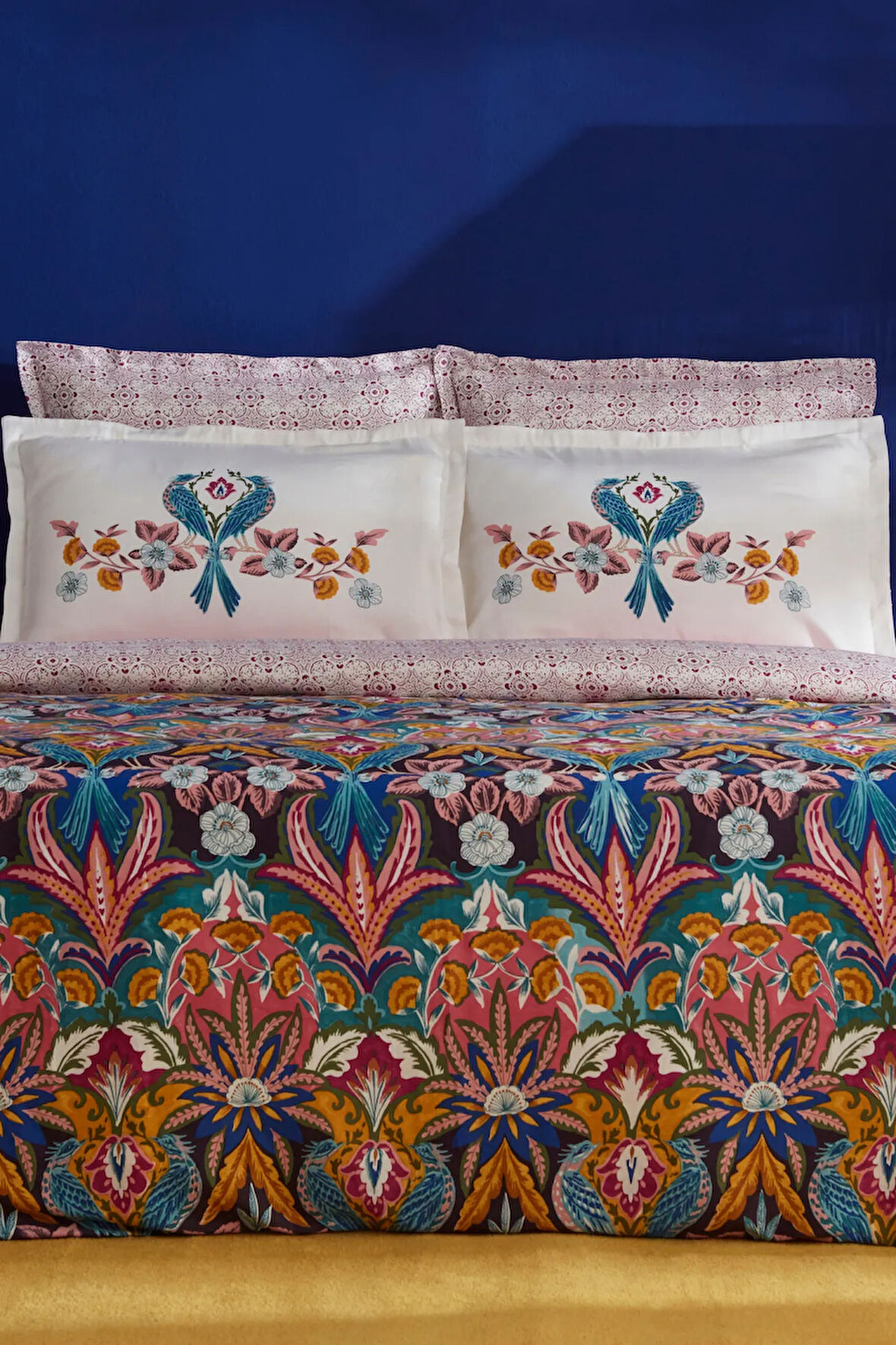 Karaca Home Marsey Çift Kişilik Saten Nevresim Takımı Multicolor