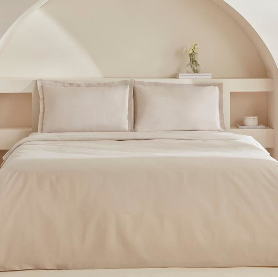 Karaca Home White Collection Lavin %100 Pamuk Çift Kişilik Nevresim Takımı Bej