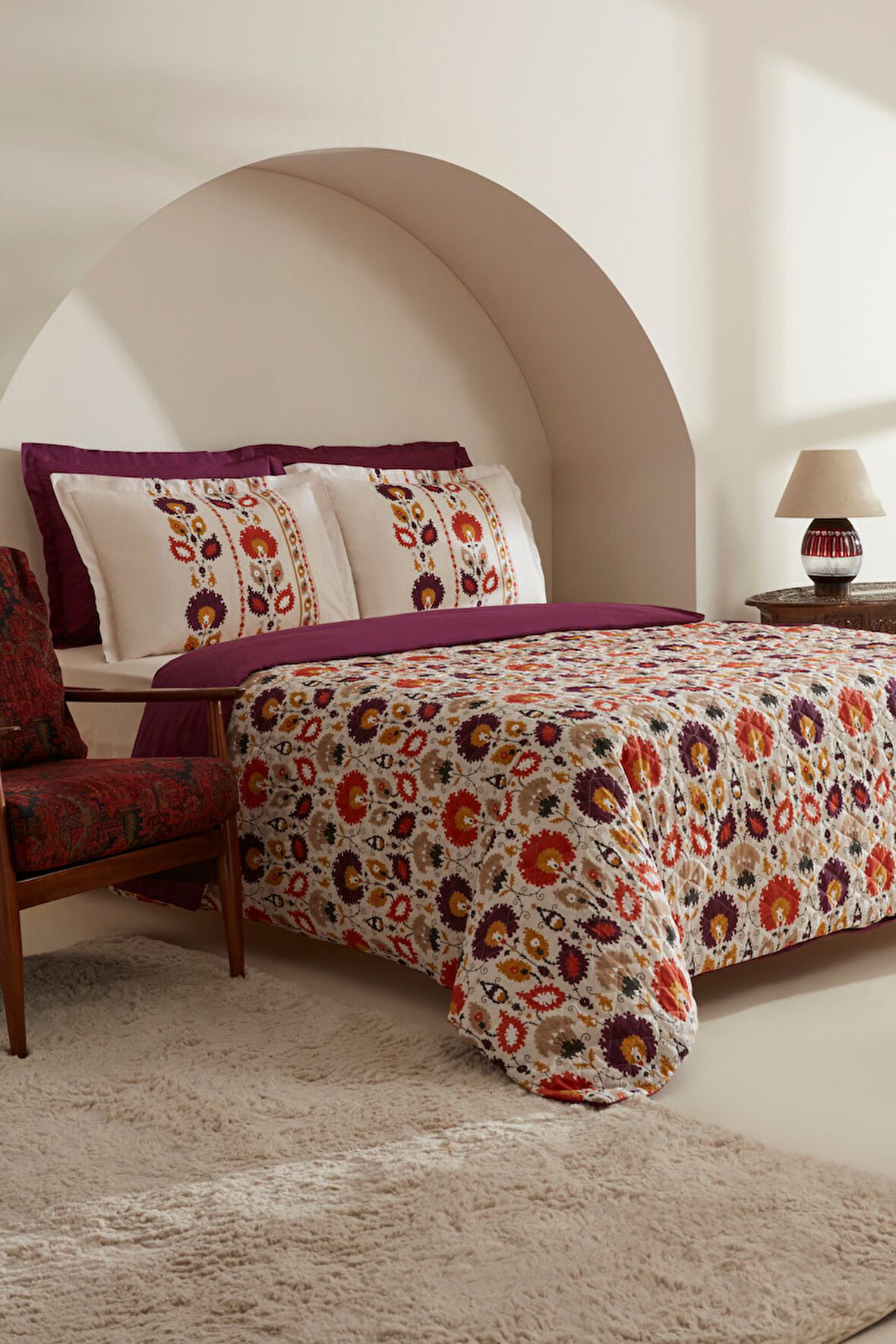 Karaca Home Velva %100 Pamuk Çift Kişilik Kapitoneli Nevresim Takımı Multicolor