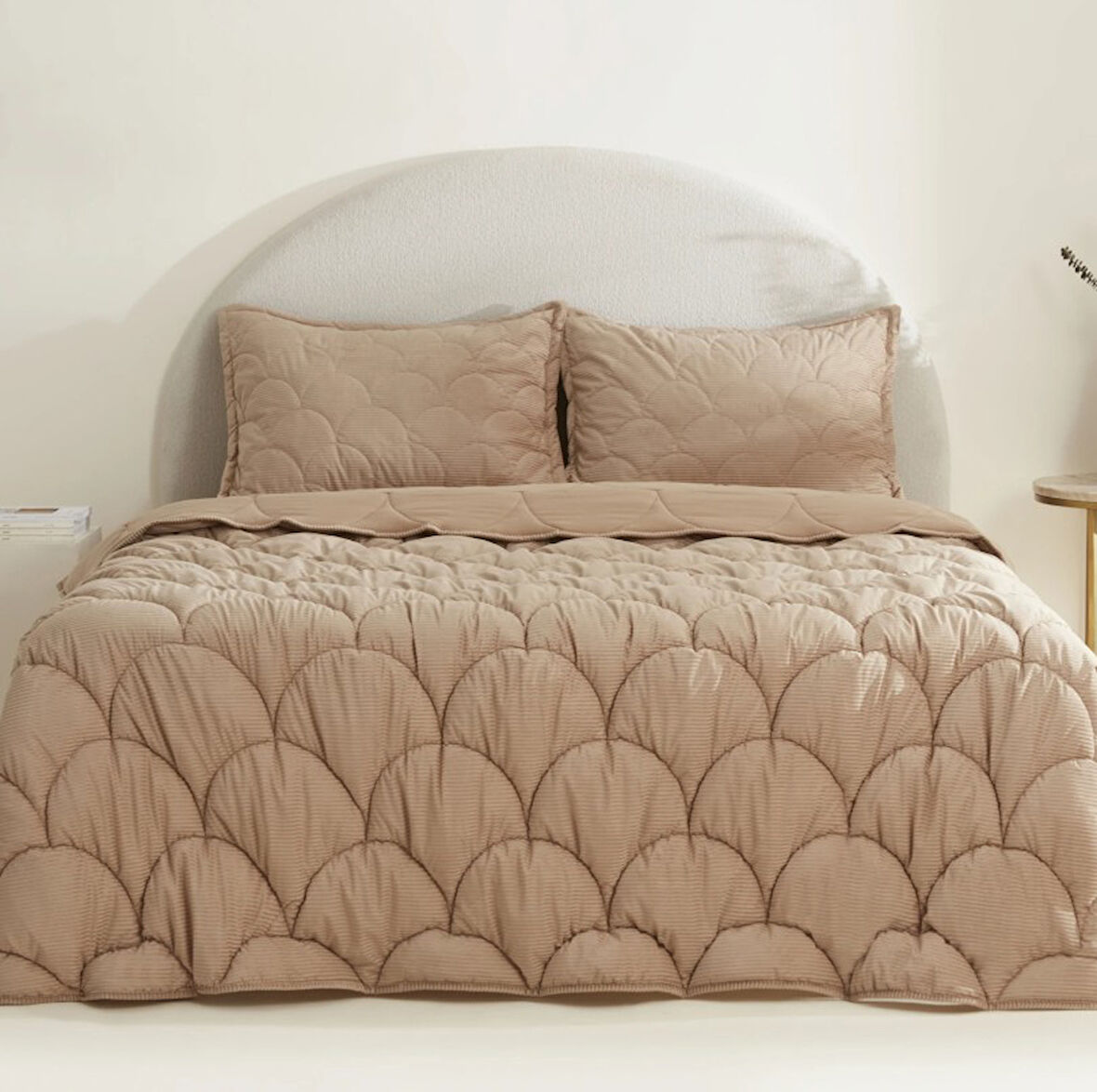 Karaca Home Cowrie Çift Kişilik Luxury Comfort Set/Uyku Seti Bej